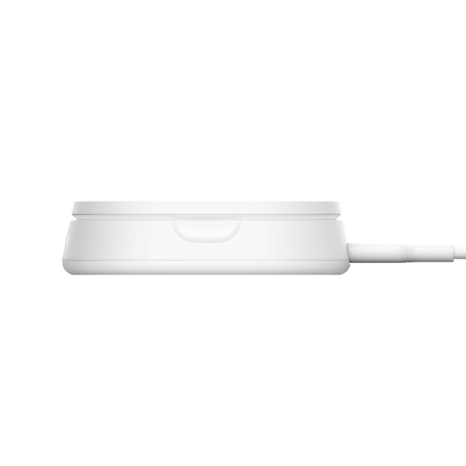 Base de carga 2 en 1 inalámbrica plegable Qi2 15 W Blanca-6