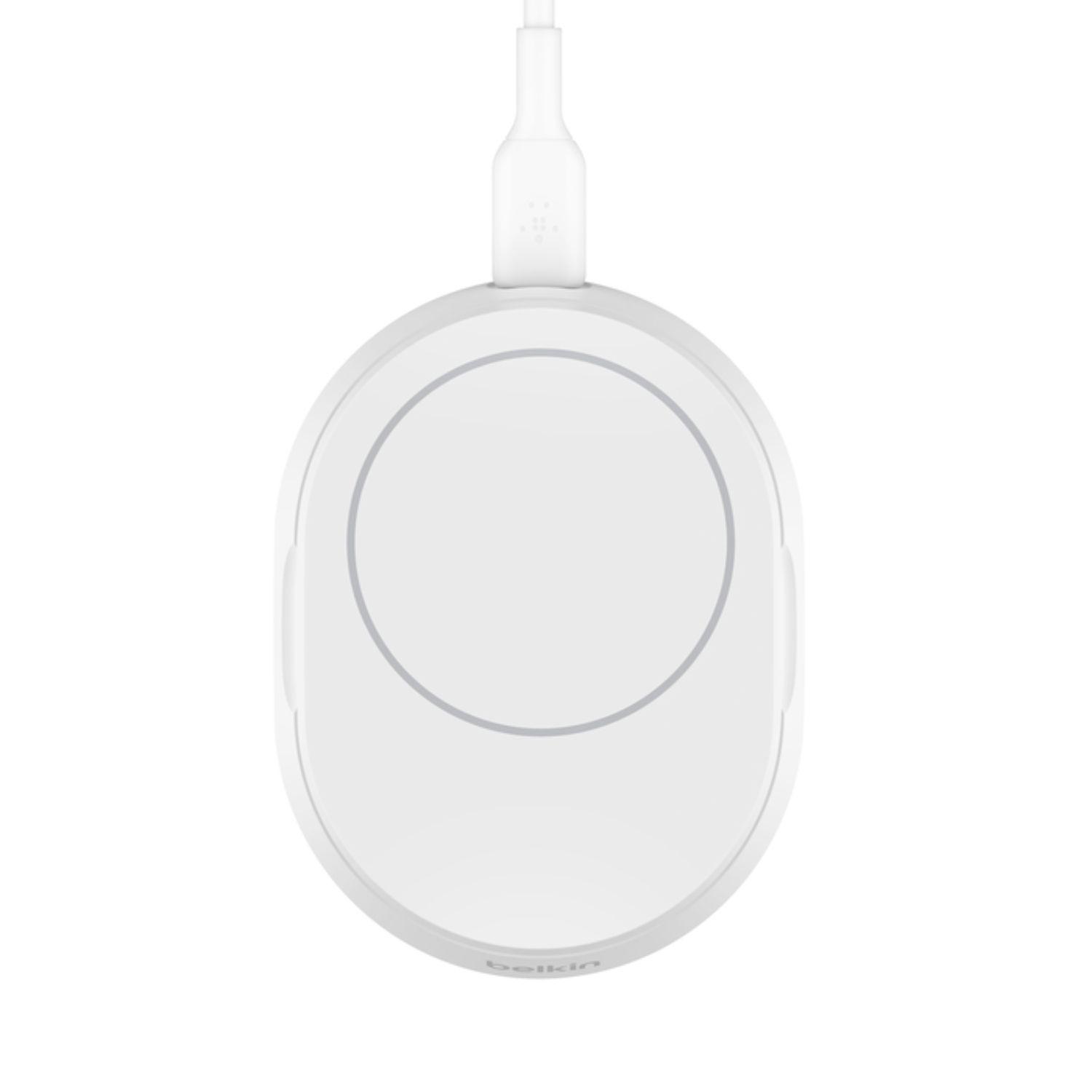 Base de carga 2 en 1 inalámbrica plegable Qi2 15 W Blanca-7