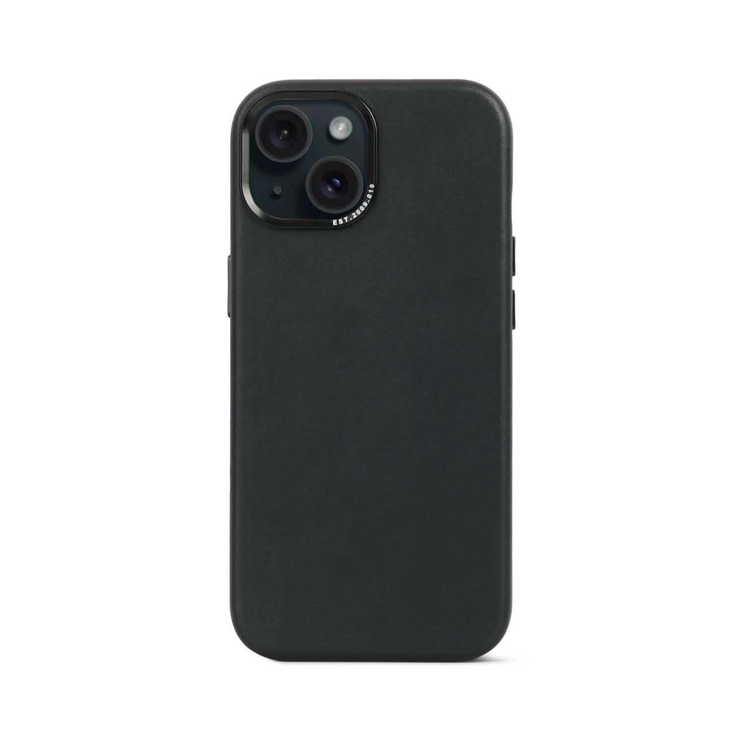 Funda cuero Backcover con MagSafe iPhone 15 Decoded Negro-0