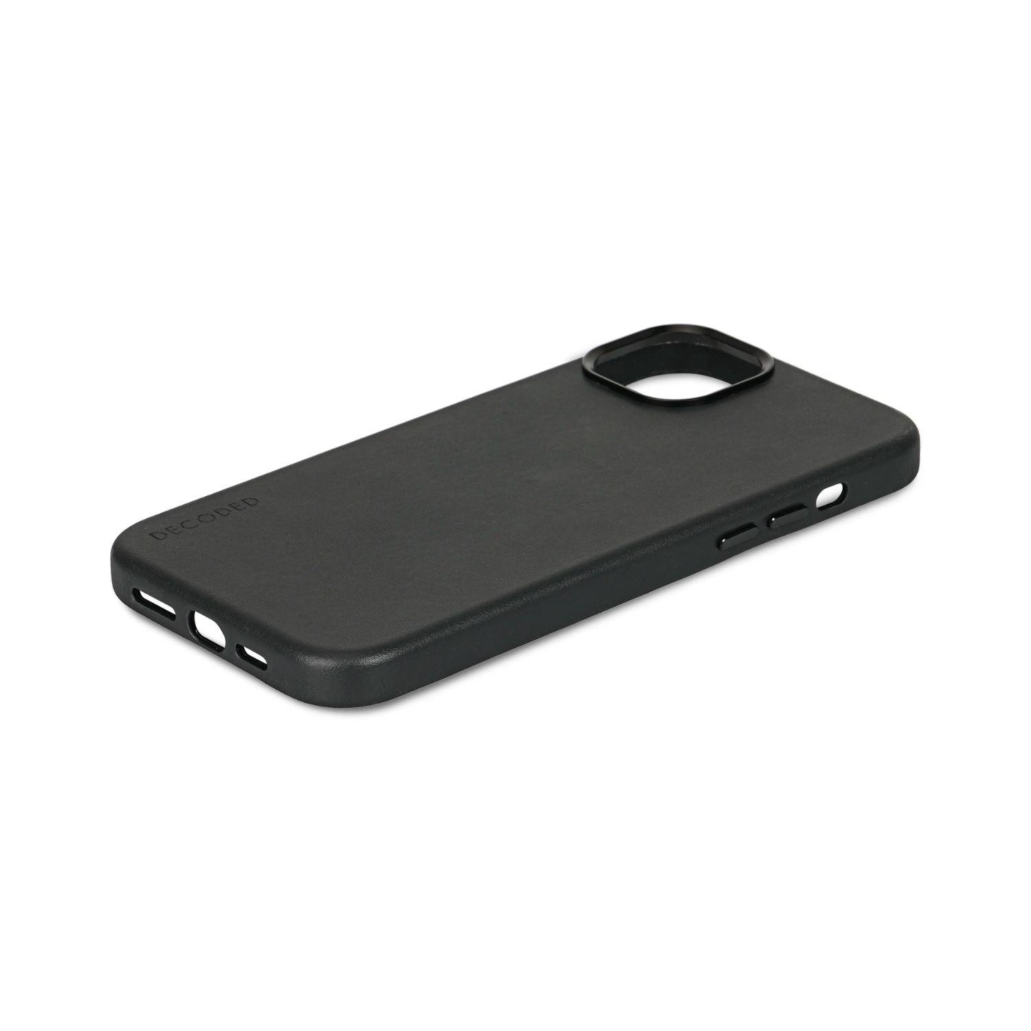 Funda cuero Backcover con MagSafe iPhone 15 Decoded Negro-6