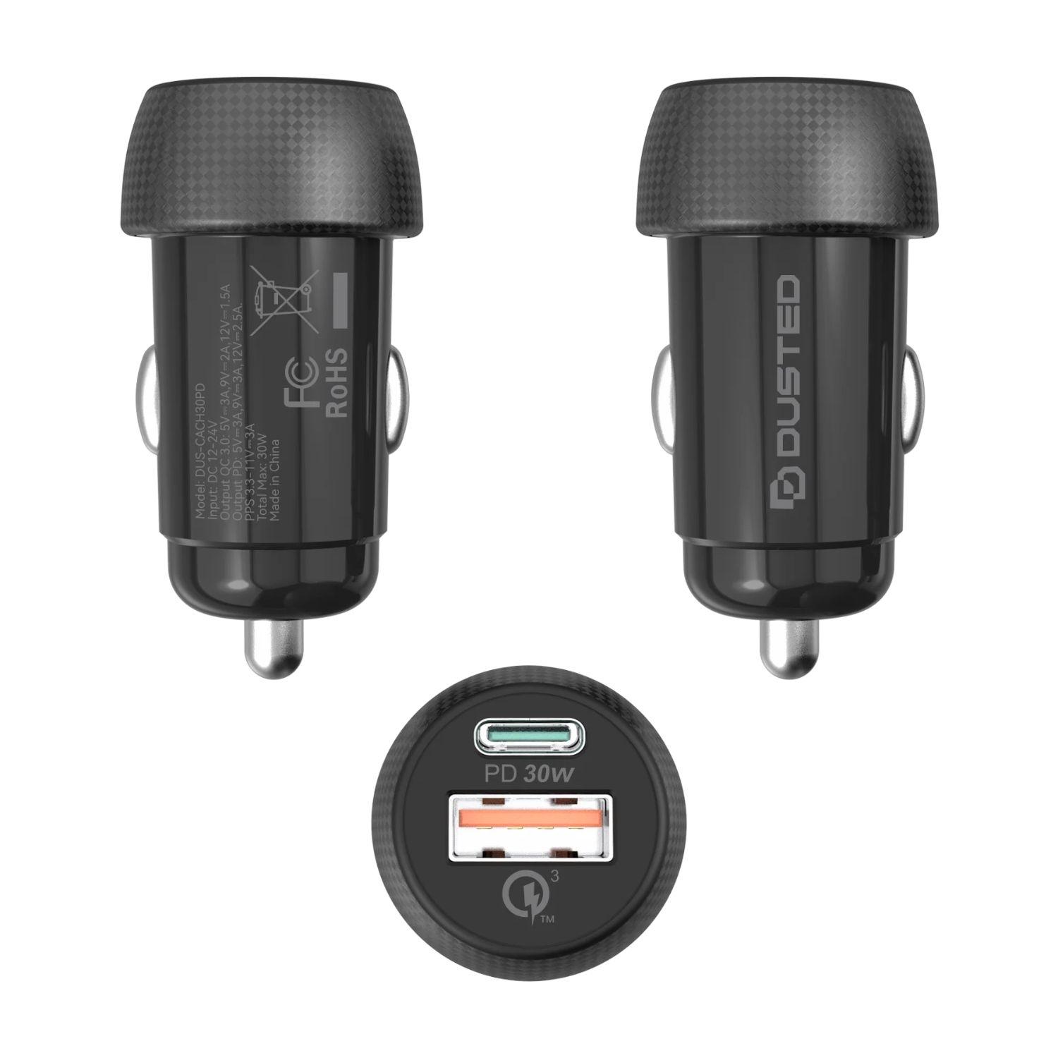 Cargador De Auto Rápido 30W Dusted Negro-2