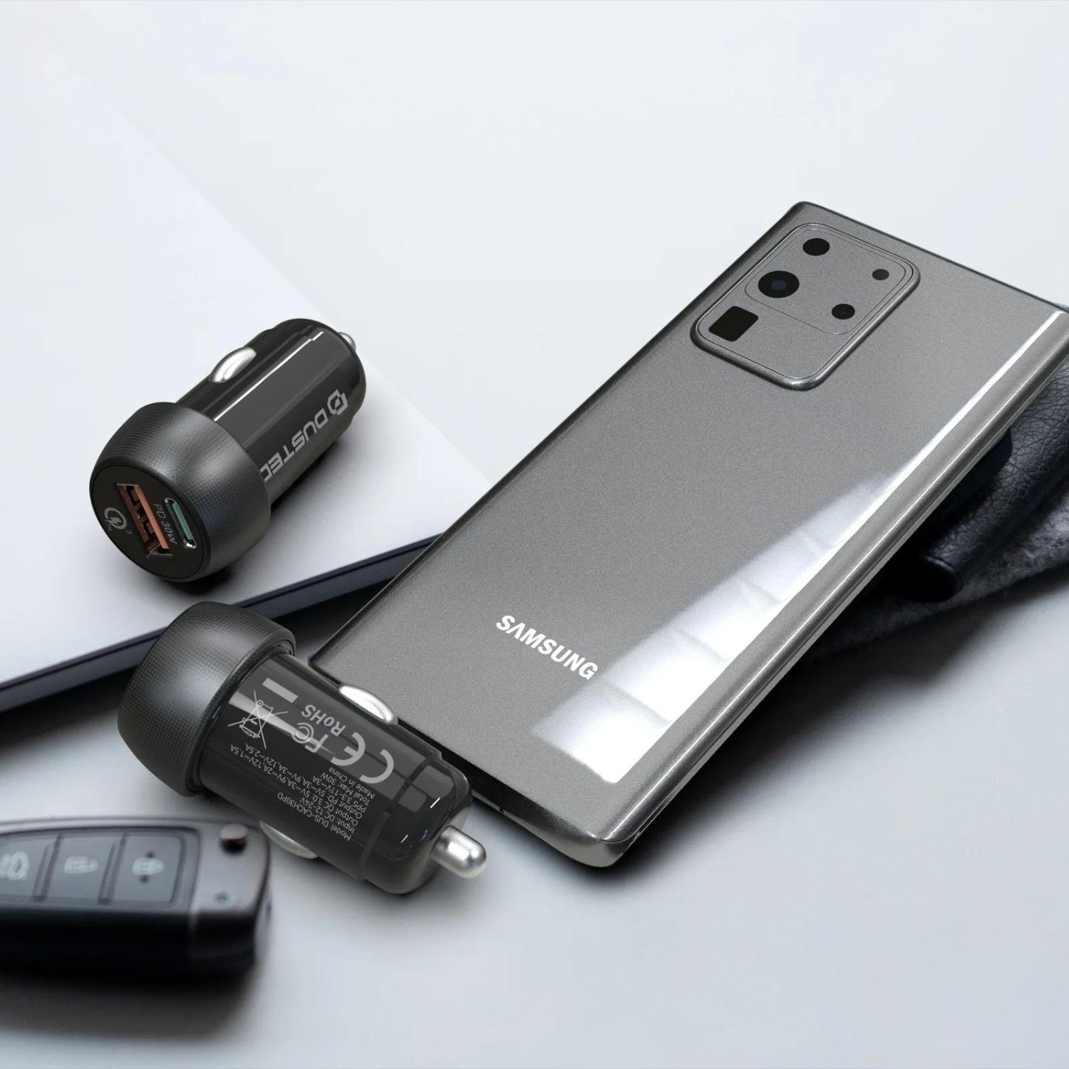 Cargador De Auto Rápido 30W Dusted Negro-3