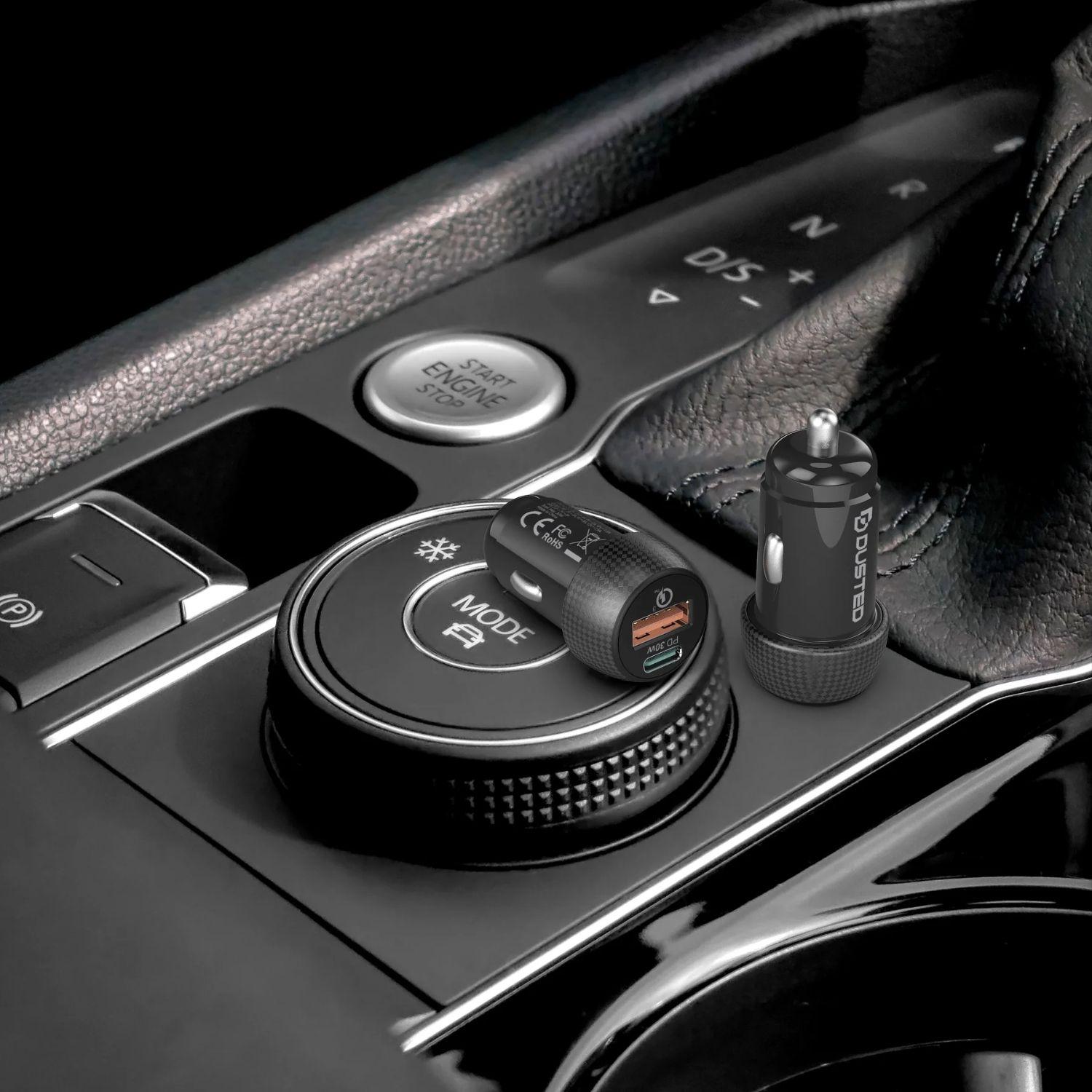 Cargador De Auto Rápido 30W Dusted Negro-4