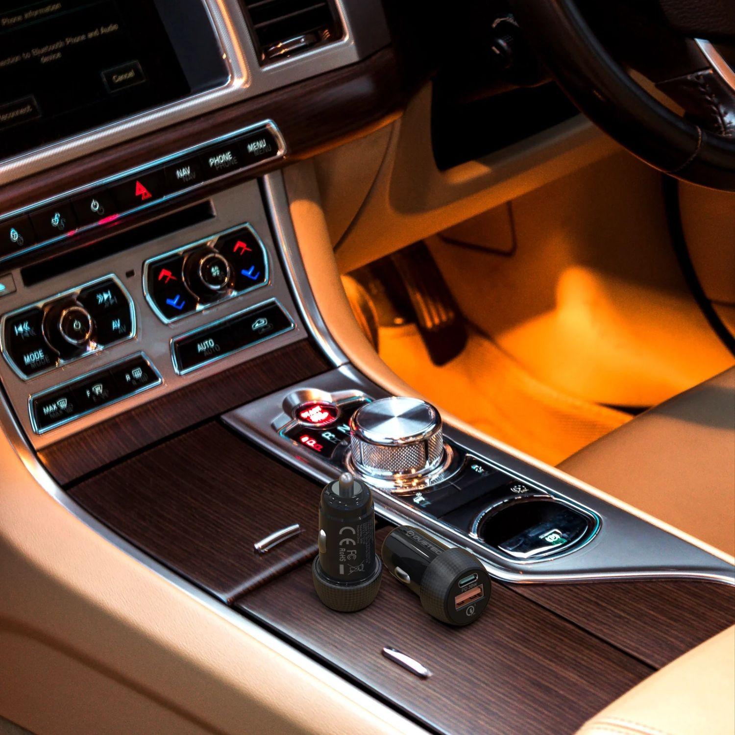 Cargador De Auto Rápido 30W Dusted Negro-5