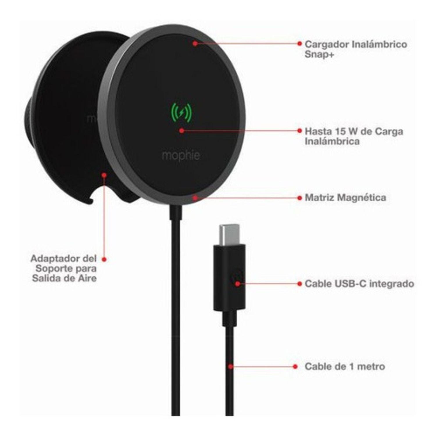Soporte Para Auto Mophie Snap+cargador Inalámbrico Y Magsafe-2