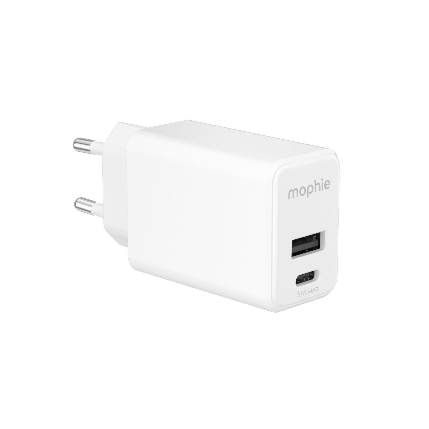 Cargador de Pared mophie essentials de 30W PD USB-C y USB-A-4