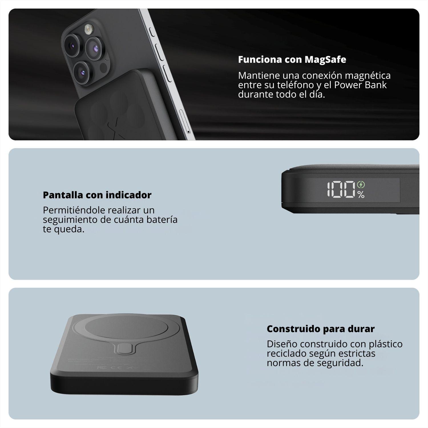 Batería 5.000 mAh con carga magnética 7.5W Xtorm Negro-7