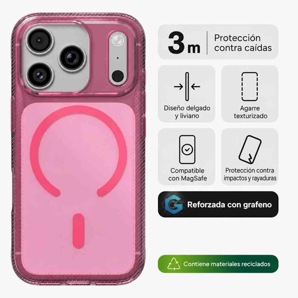 Carcasa Luxe Snap para iPhone 18 Pro Max Rosa Translúcido-1