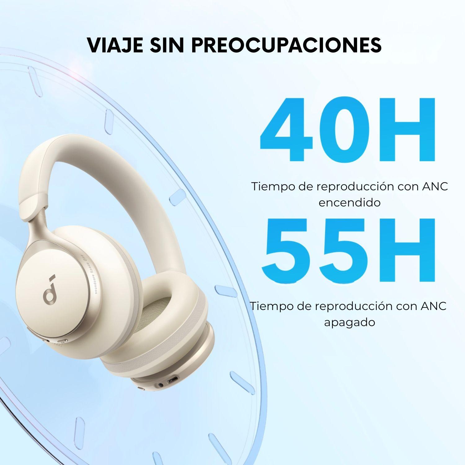 Audífonos Over Ear Space One NC Soundcore Crema-3