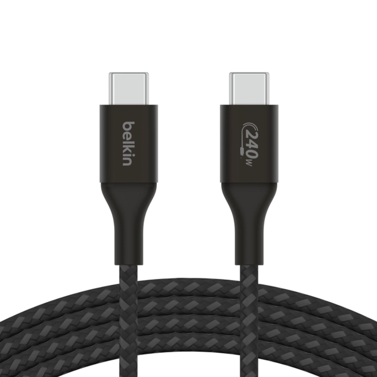 Cable USB-C a USB-C 240W de 2.0 Mt trenzado Belkin Negro-3