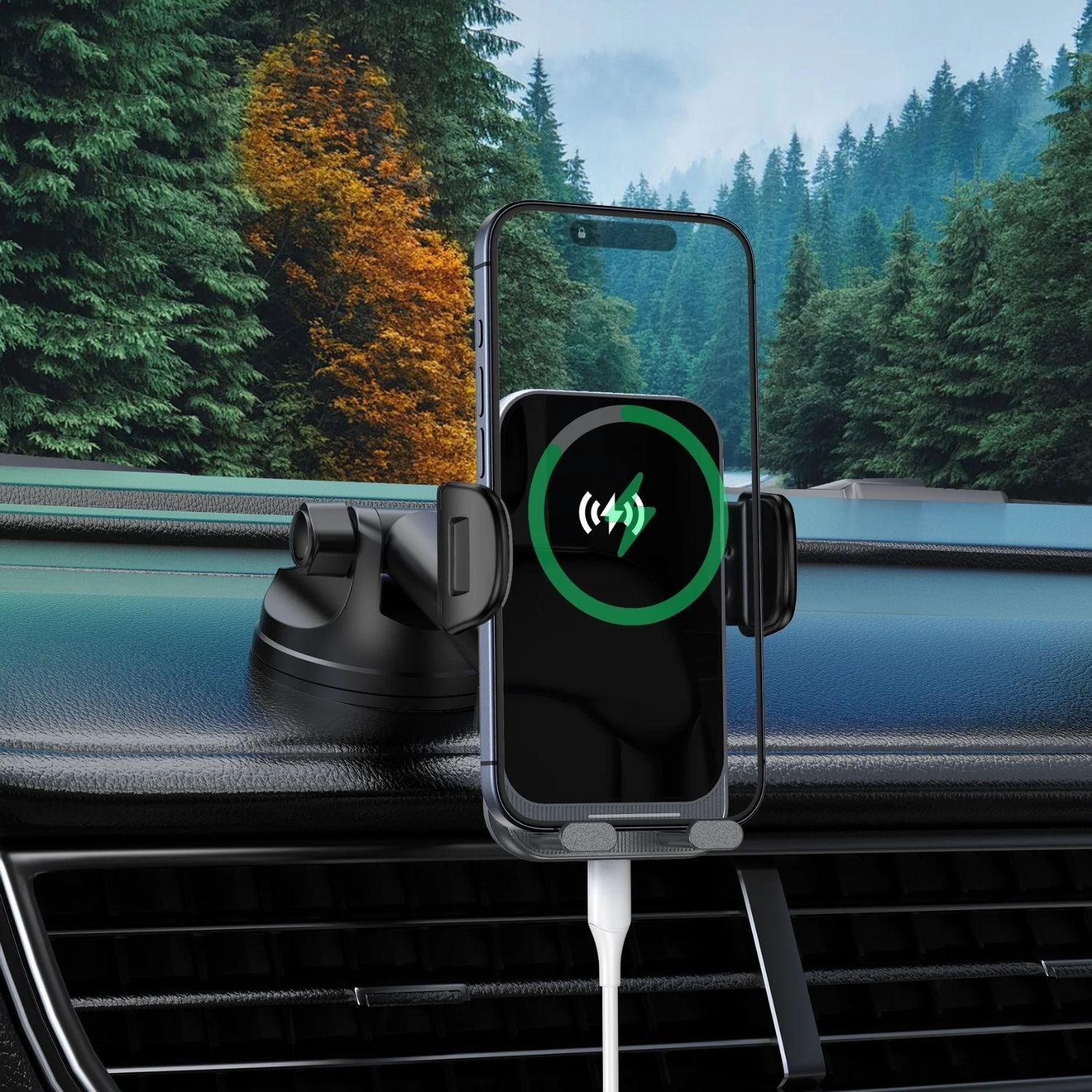 Cargador De Auto Inalámbrico 15W Dusted Negro-4