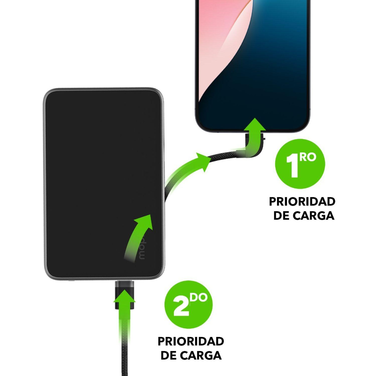 Batería externa 5.000 mAh con cable USB-C 20W Negra-6