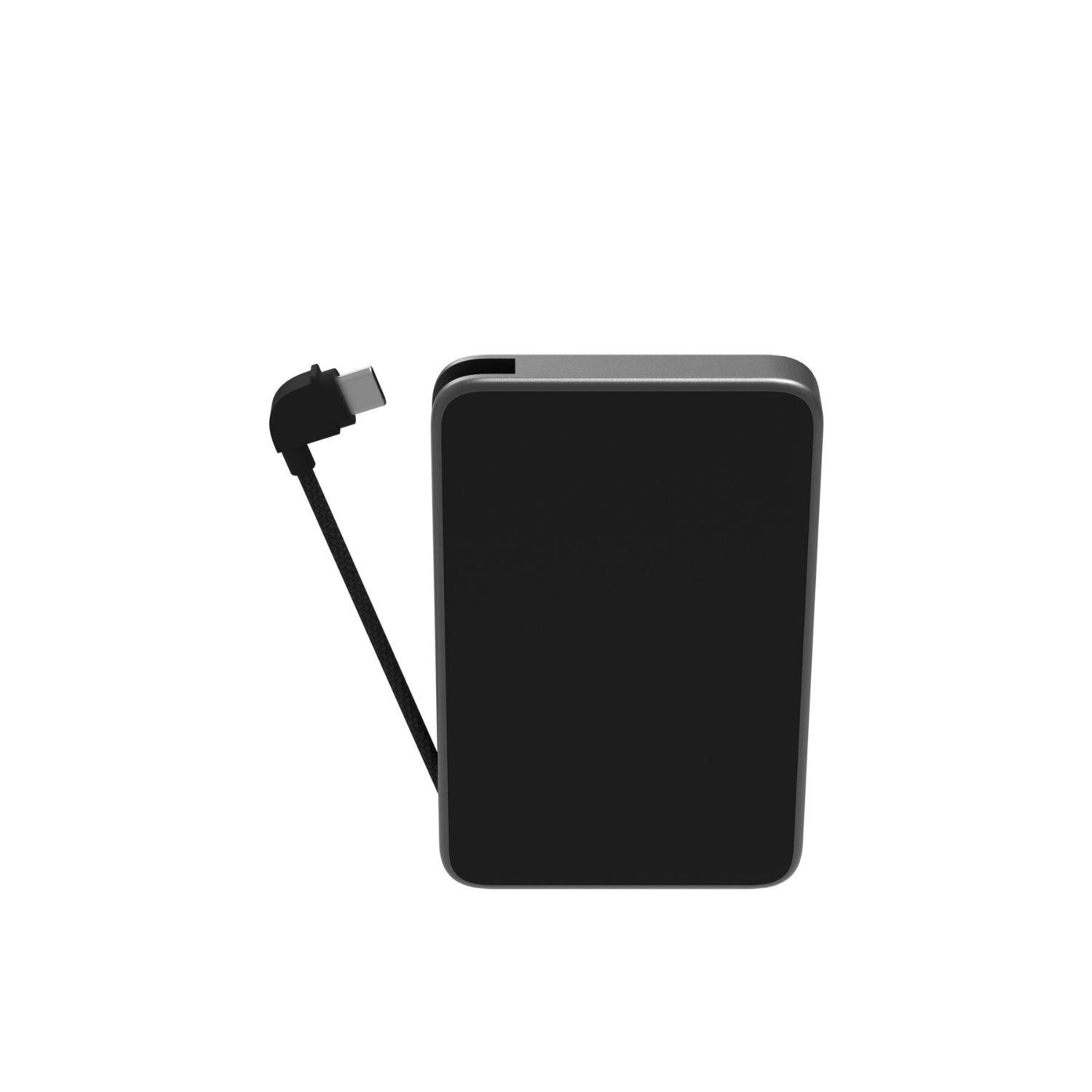 Batería externa 5.000 mAh con cable USB-C 20W Negra-2