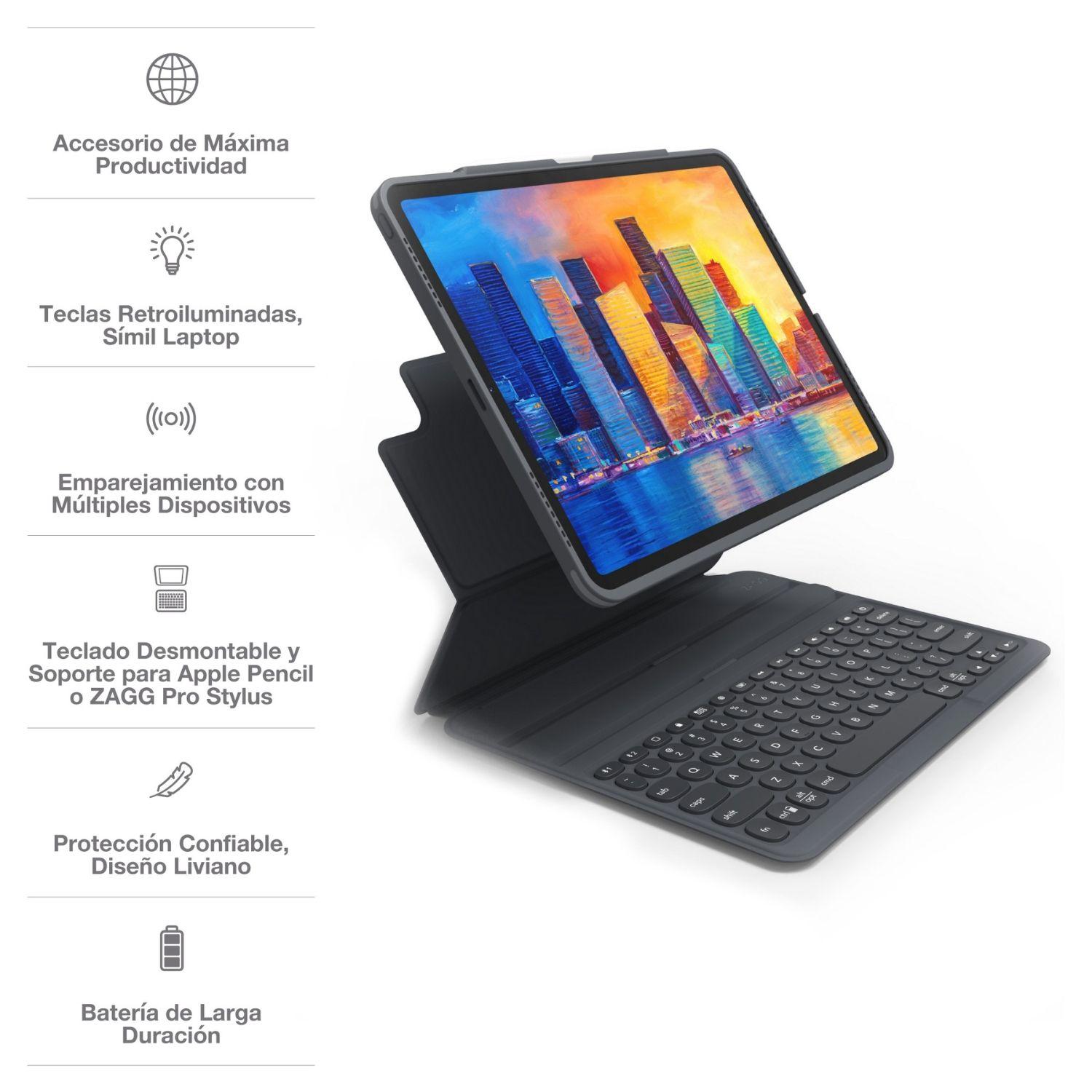 Funda con Teclado Inglés Pro Keys para iPad Pro 12.9-3