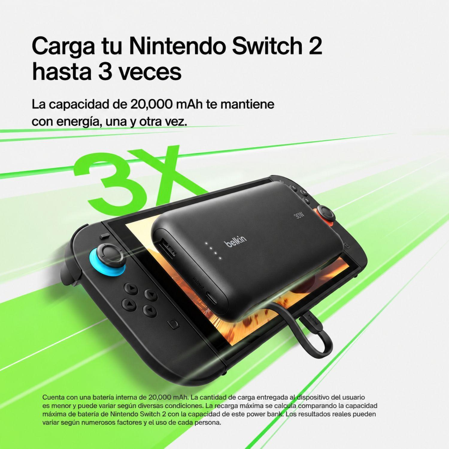 Batería 20.000 mAh con cable USB-C para Nintendo Switch 2-5