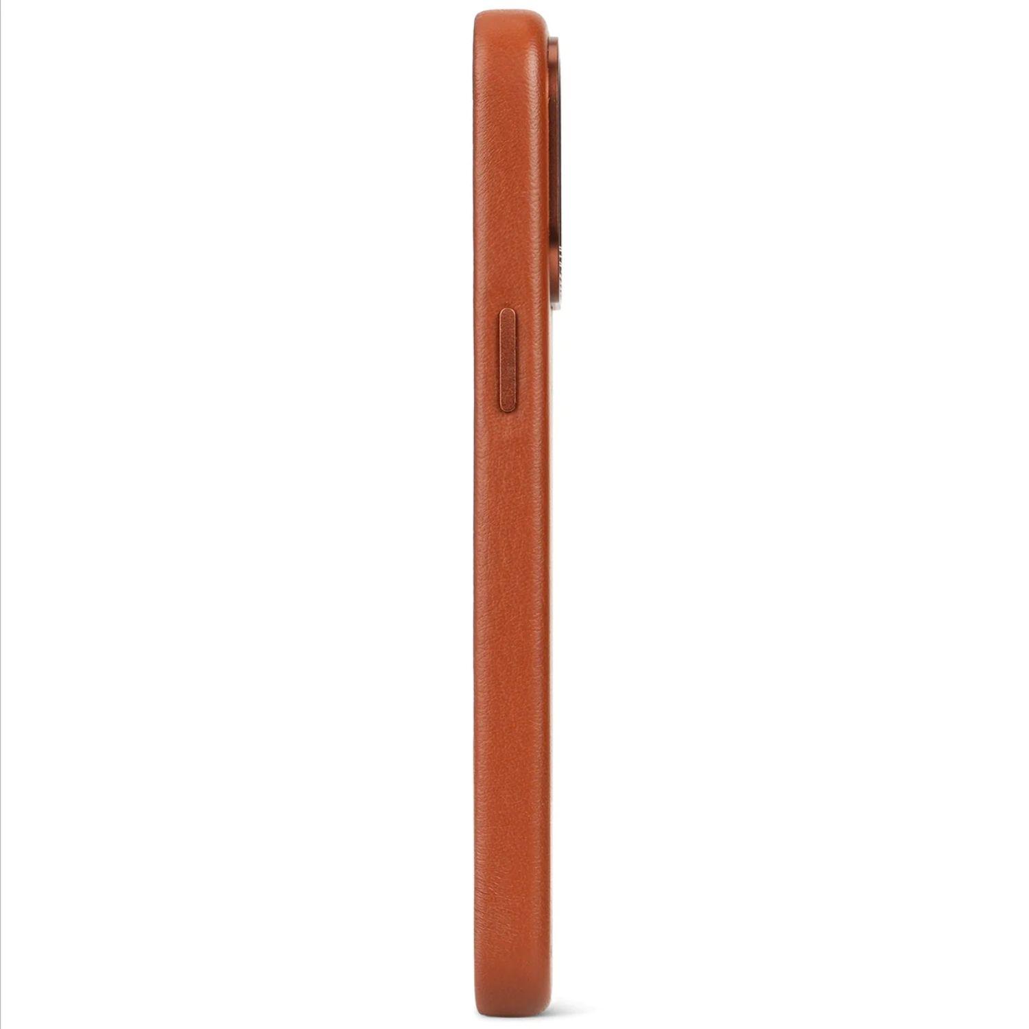Funda cuero Backcover con MagSafe iPhone 15 Decoded Café-3