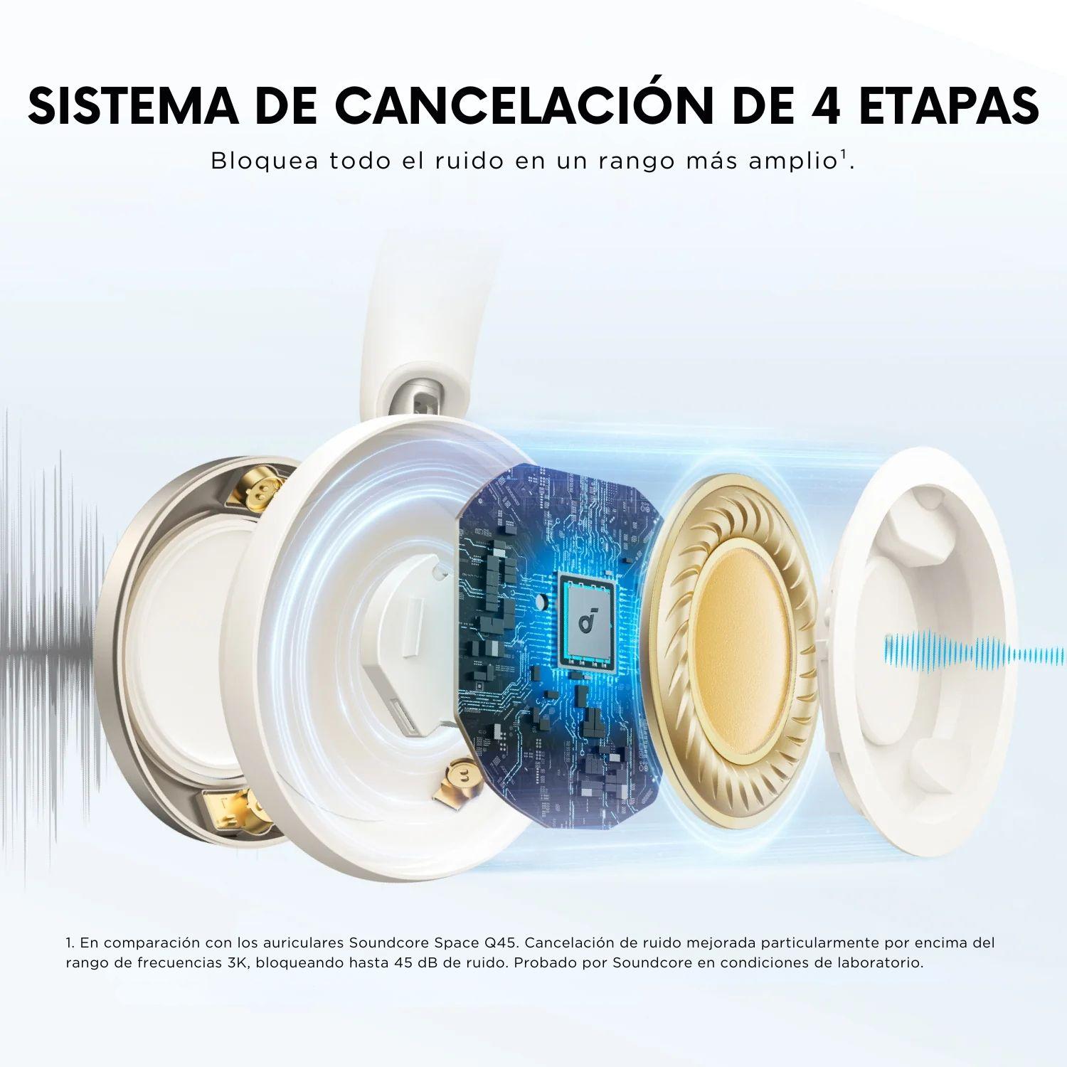 Audifono Over Ear Noise Cancelling Space One Pro Blanco-3