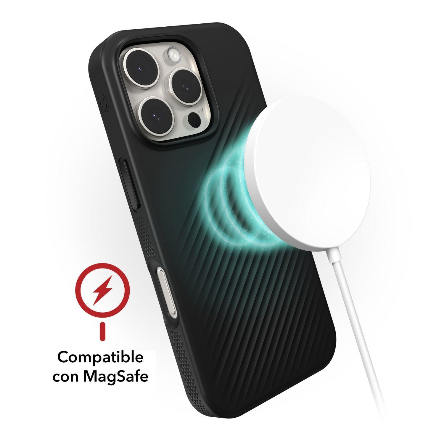Funda Luxe Snap Magsafe iPhone 16 Pro Zagg azul-4