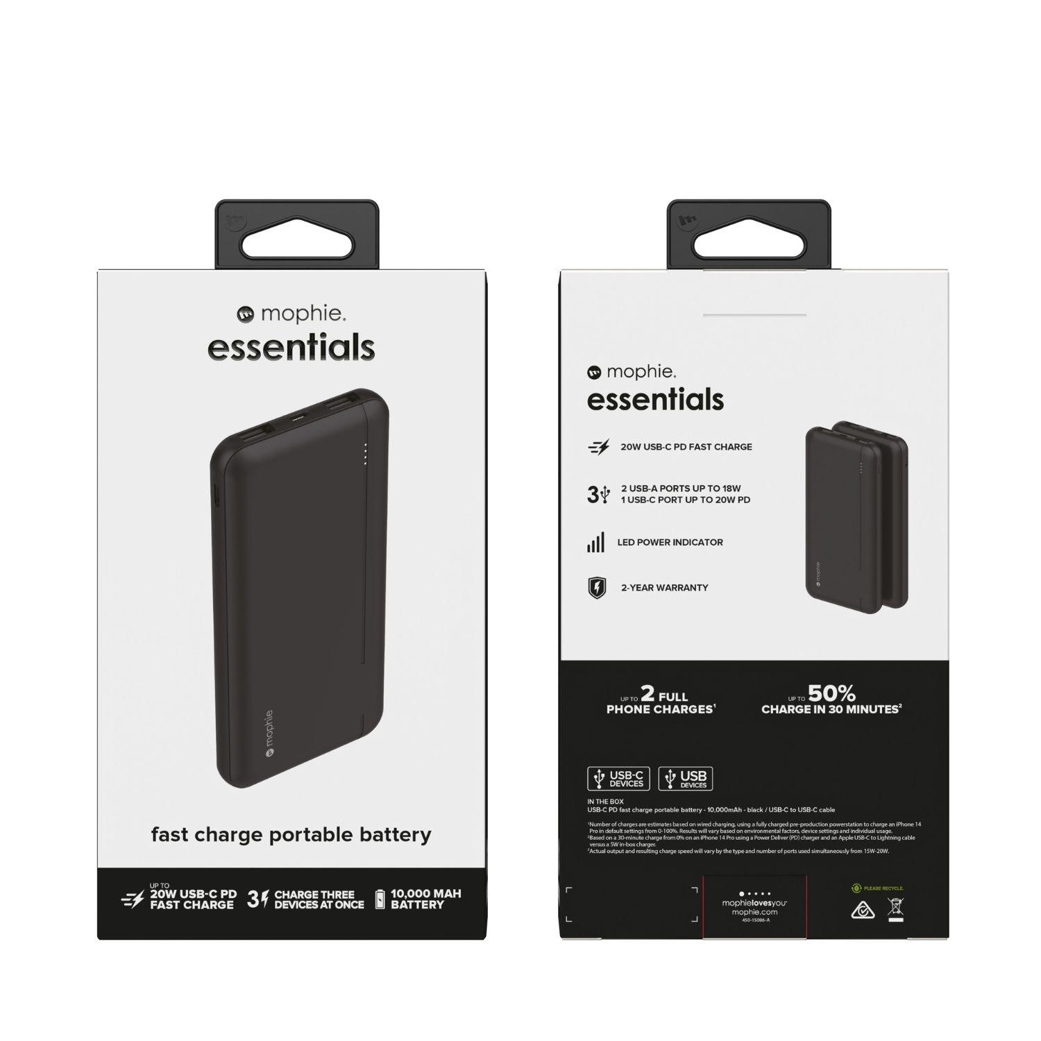 Batería portátil powerstation de 10.000mAh USB-C PD y USB-A-4