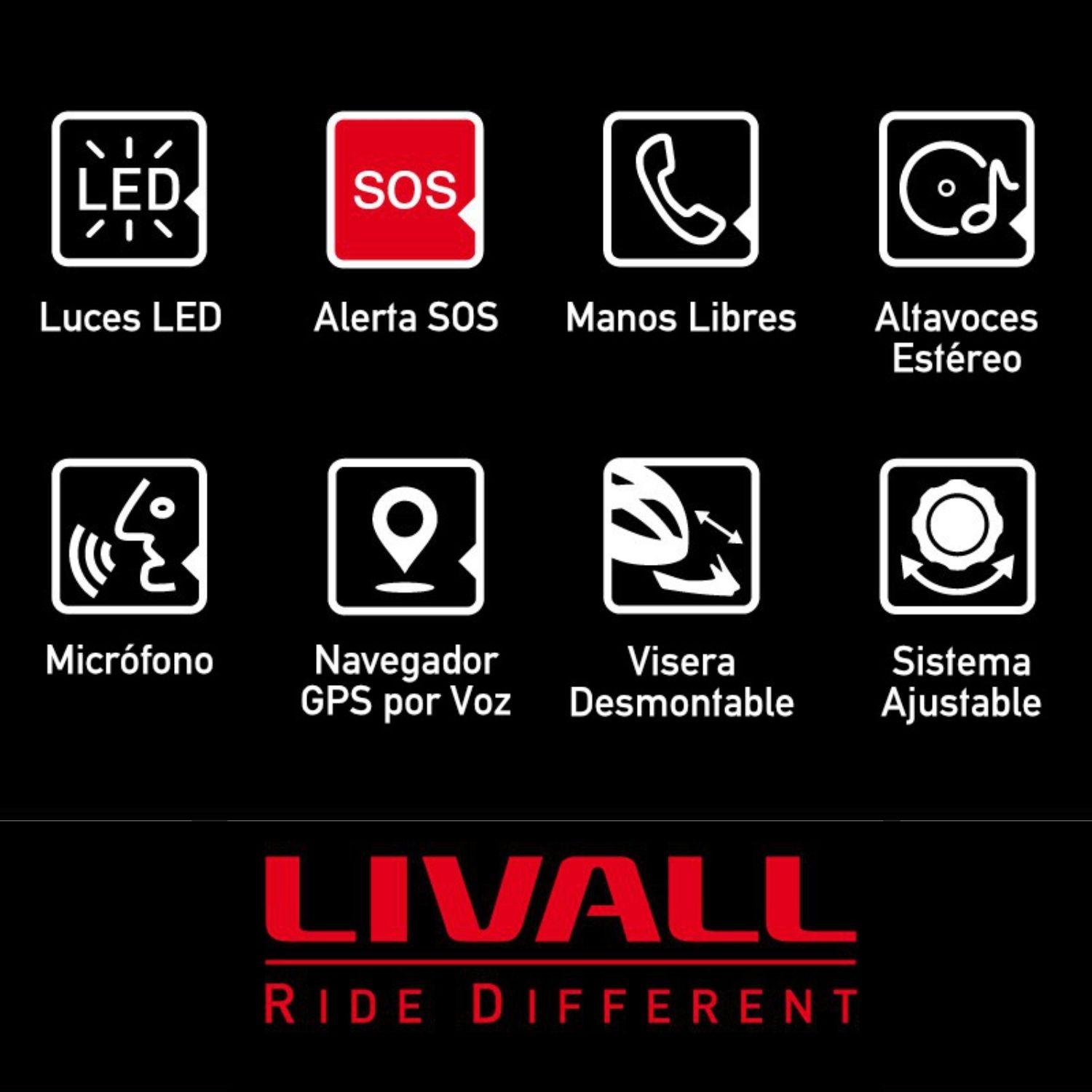 Casco Inteligente LED LIVALL MT1 NEO Talla L Rojo-6