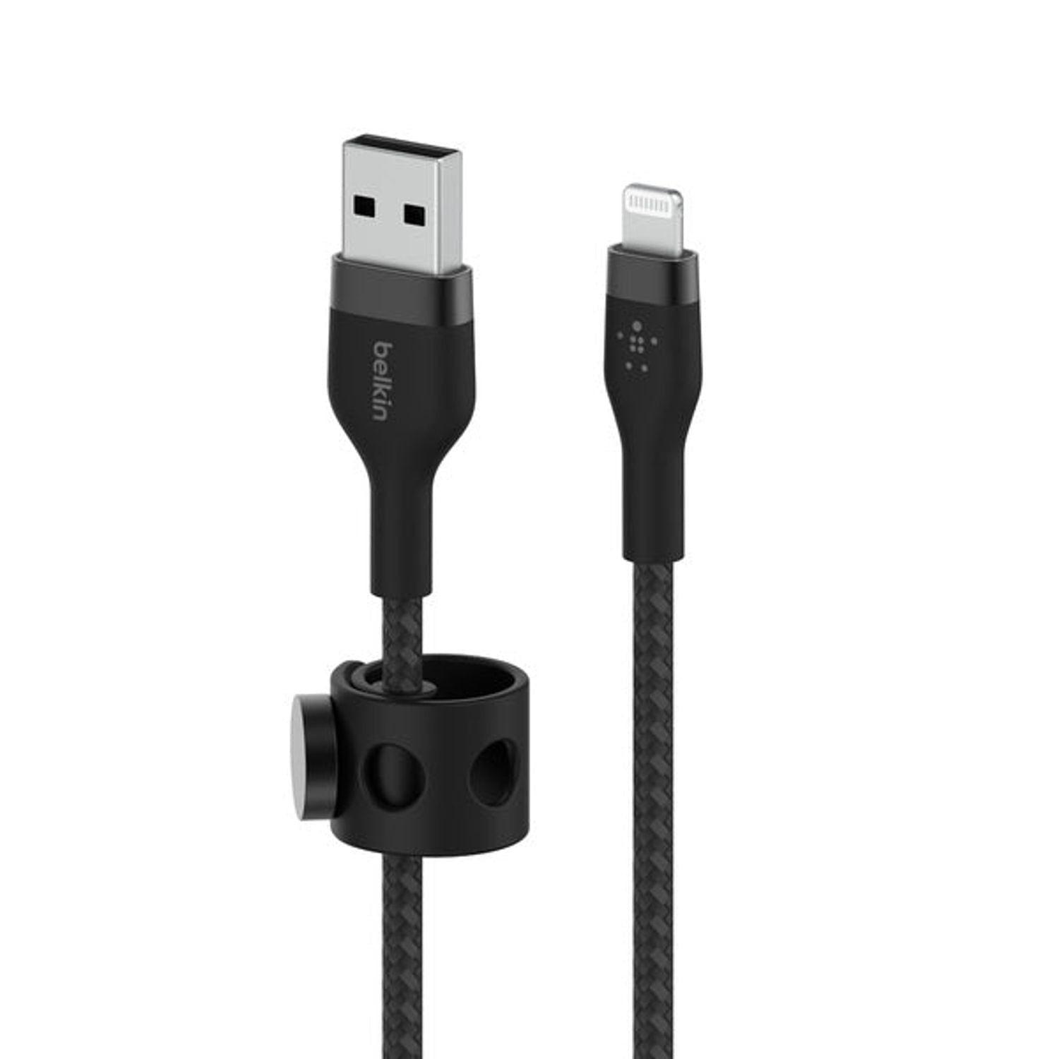 Cable Usb-a A Ligthing 1mt  Pro Flex Belkin Negro-1