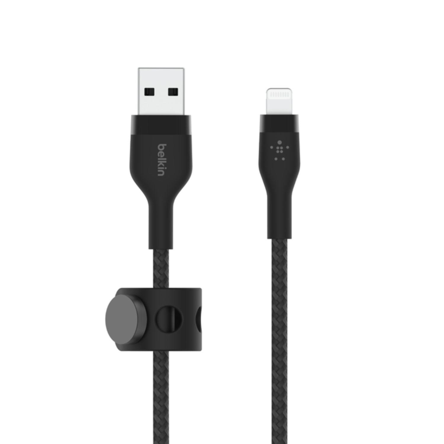 Cable Usb-a A Ligthing 1mt  Pro Flex Belkin Negro-0
