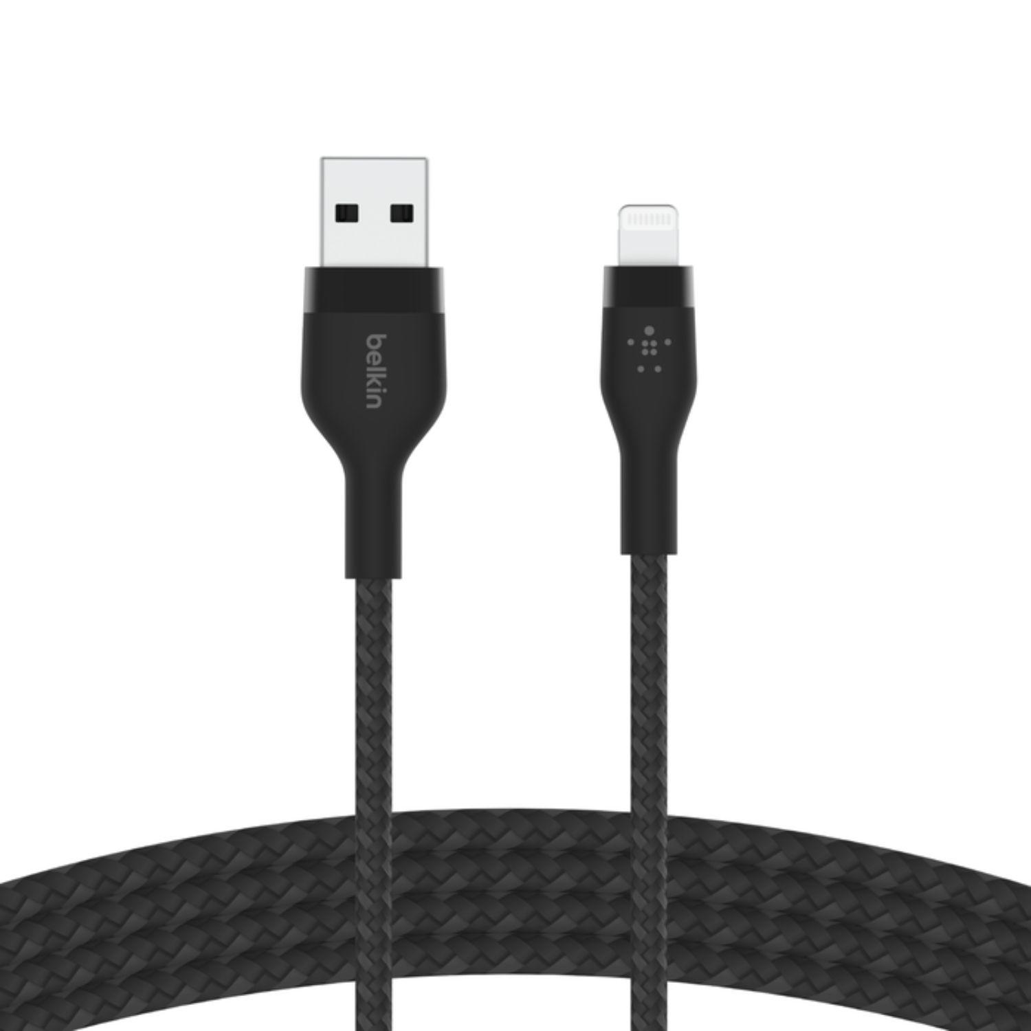 Cable Usb-a A Ligthing 1mt  Pro Flex Belkin Negro-2
