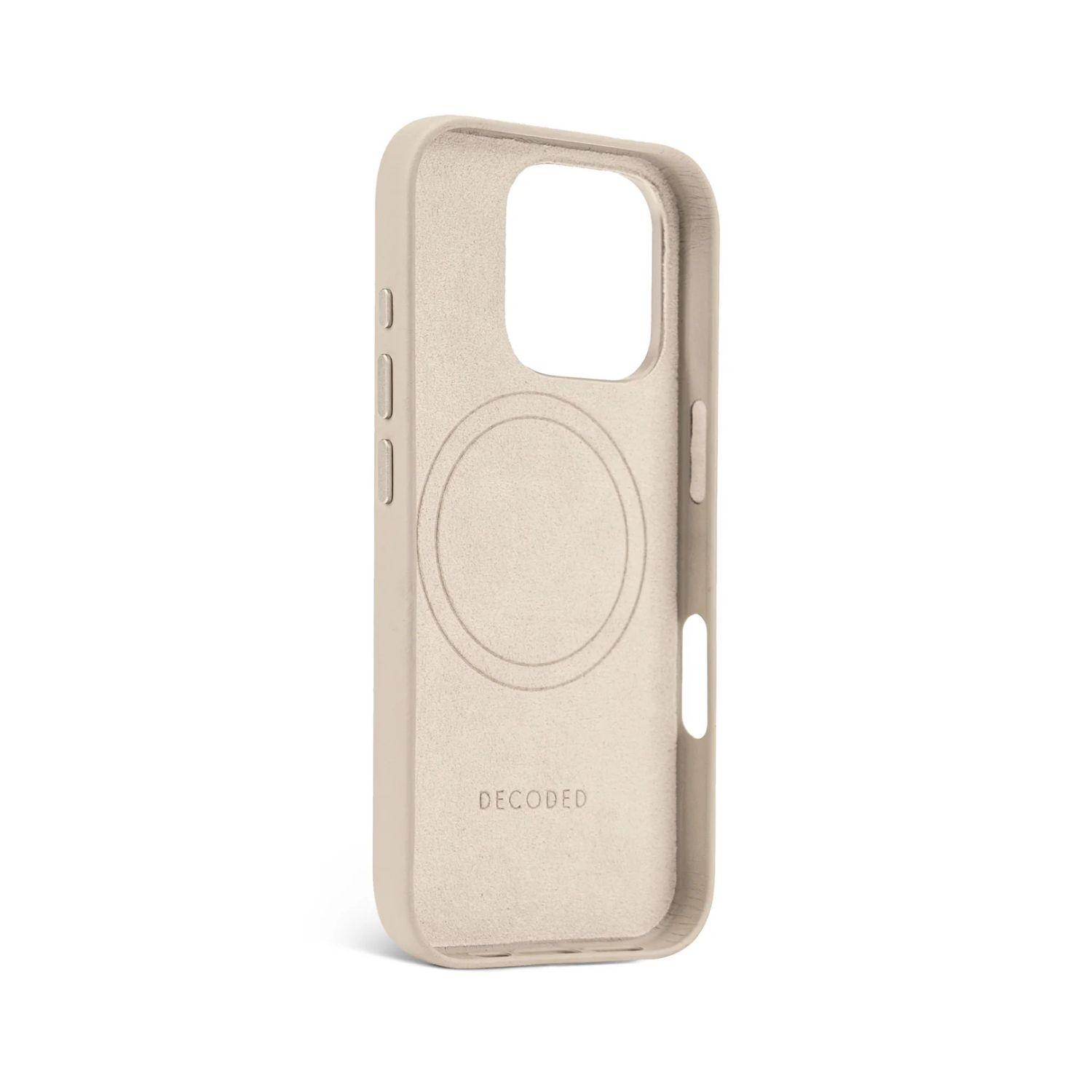 Funda cuero Magsafe iPhone 16 Pro Decoded Gris-3