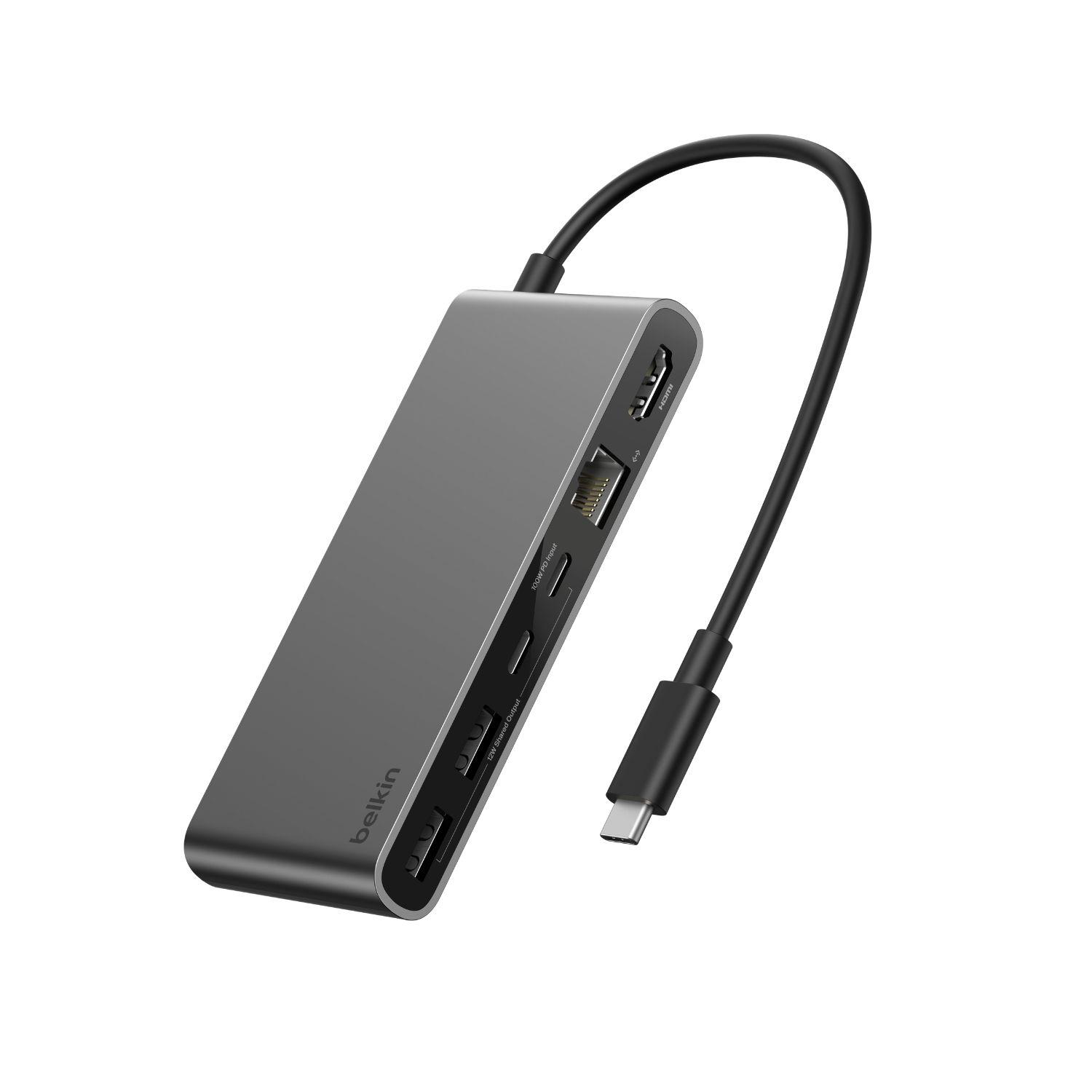 Hub USB-C de 8 puertos gris espacial-1