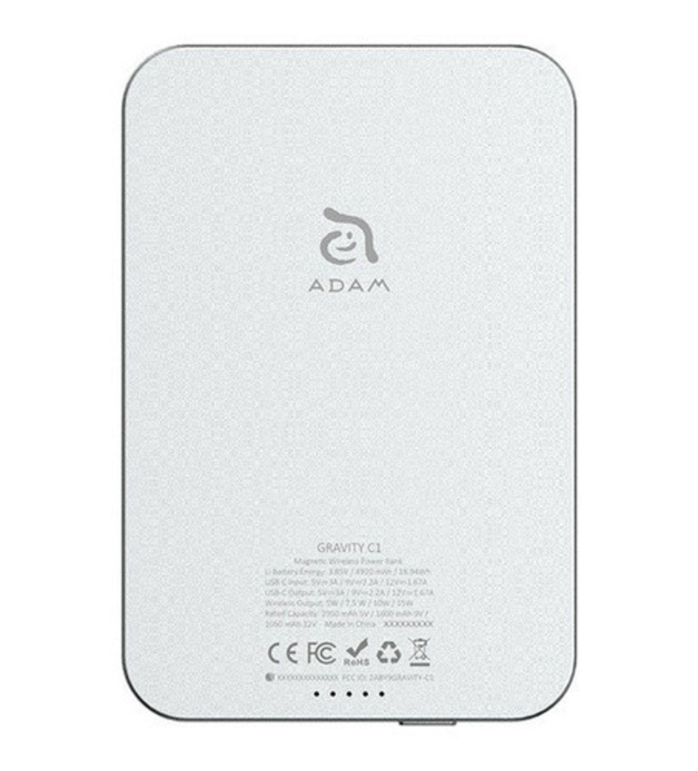 Bateria Con Carga Magnetica 5.000 Mah Adam Elements Plata-3
