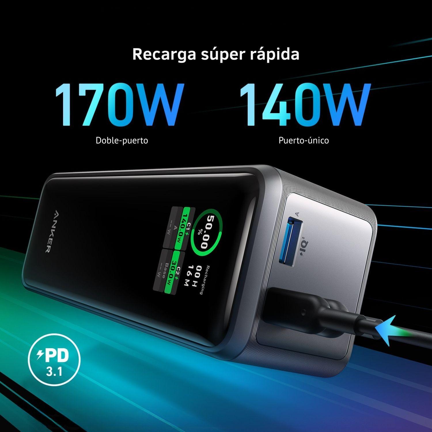 Bateria 26.750 mAh 1xUSB-A 2xUSB-C 250W Anker Prime Gris-3