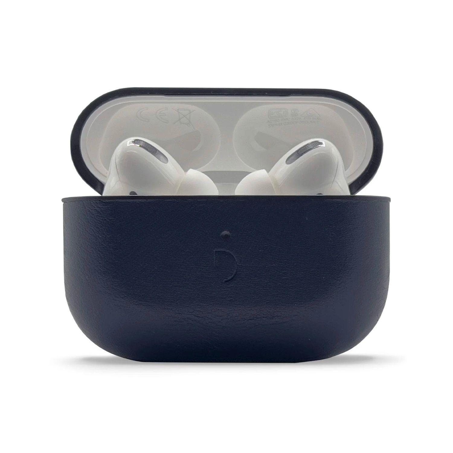Funda cuero para Airpods Pro 2ª y 1ª gen Decoded Azul-1
