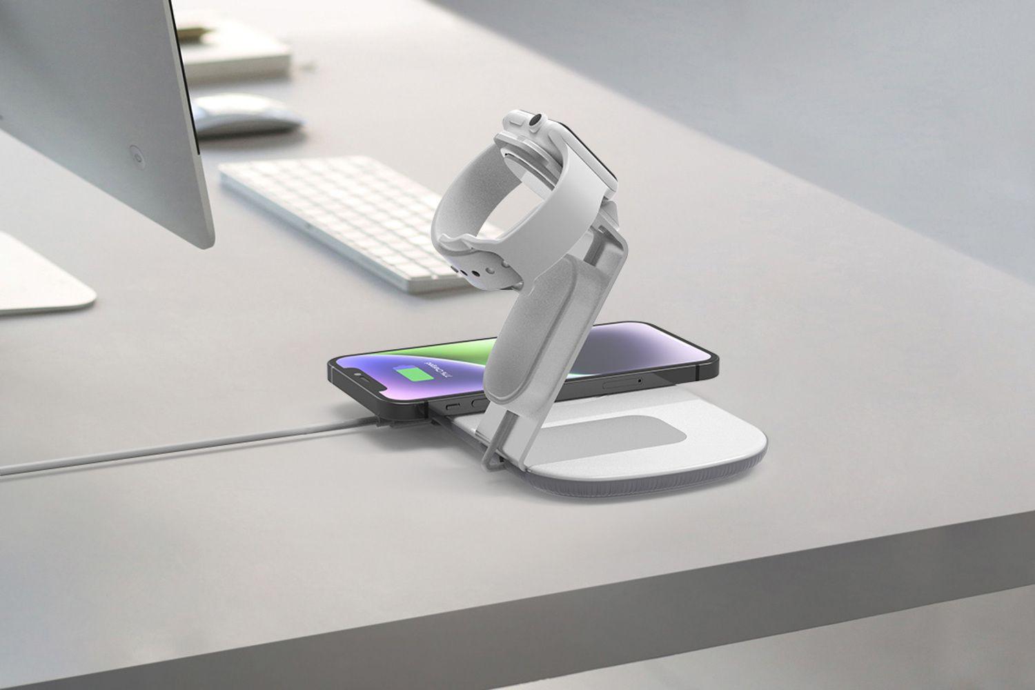 Base de carga inalambrica Dual iPhone y Apple Watch Dusted-5
