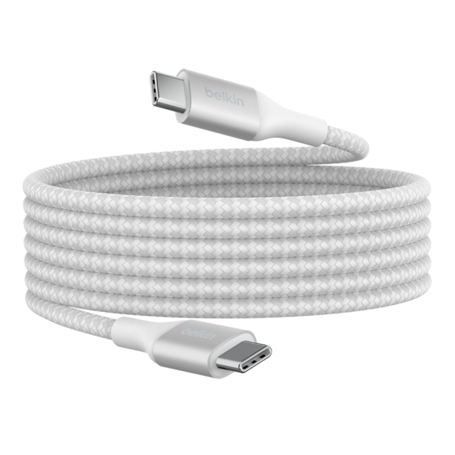 Cable USB-C a USB-C 240W de 2.0 Mt trenzado Belkin Blanco-4