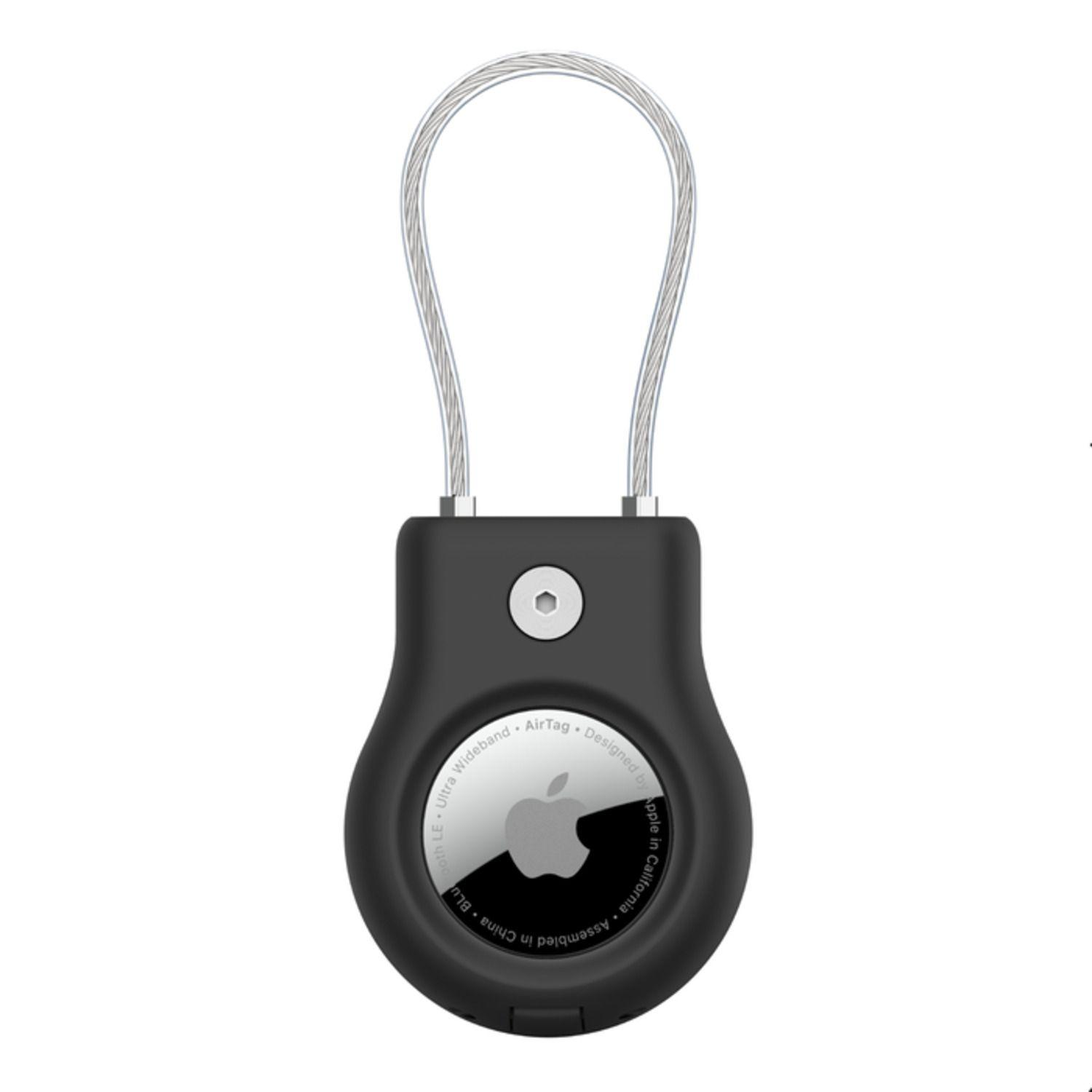 Secure Holder con cable fino metálico para AirTag Negro-3
