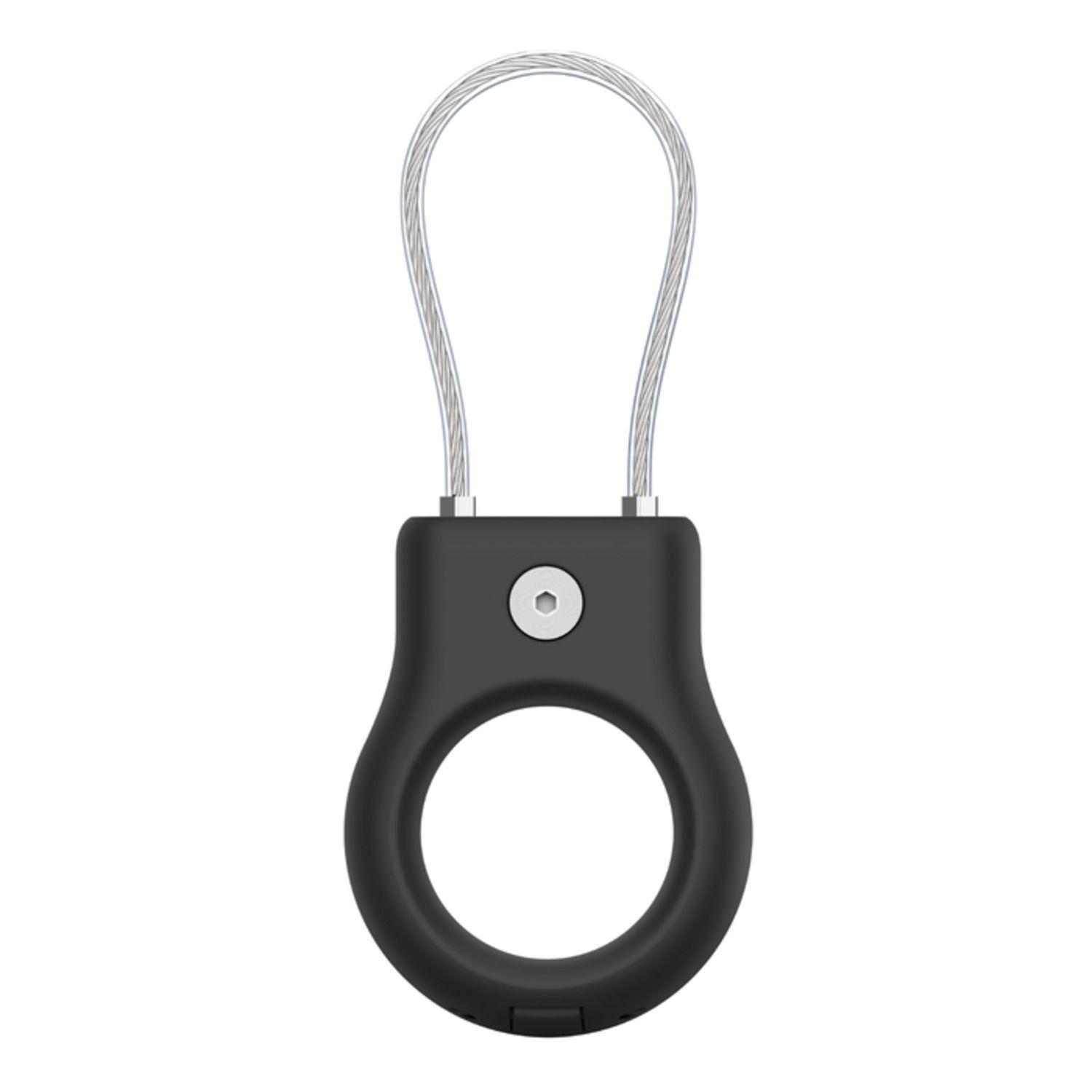 Secure Holder con cable fino metálico para AirTag Negro-1