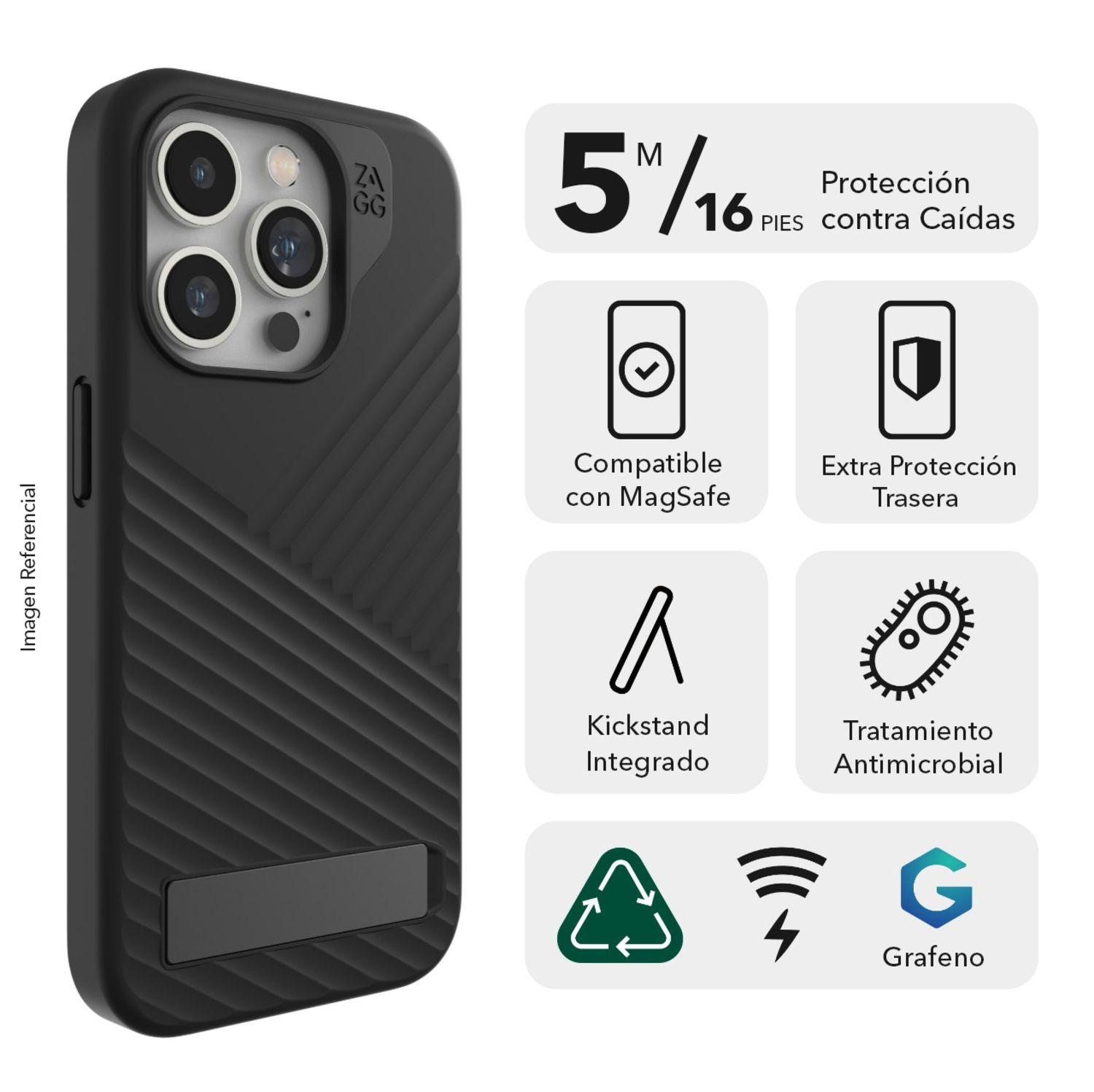 Carcasa ZAGG Denali Snap con Kickstand iPhone 15 Pro Negro-2