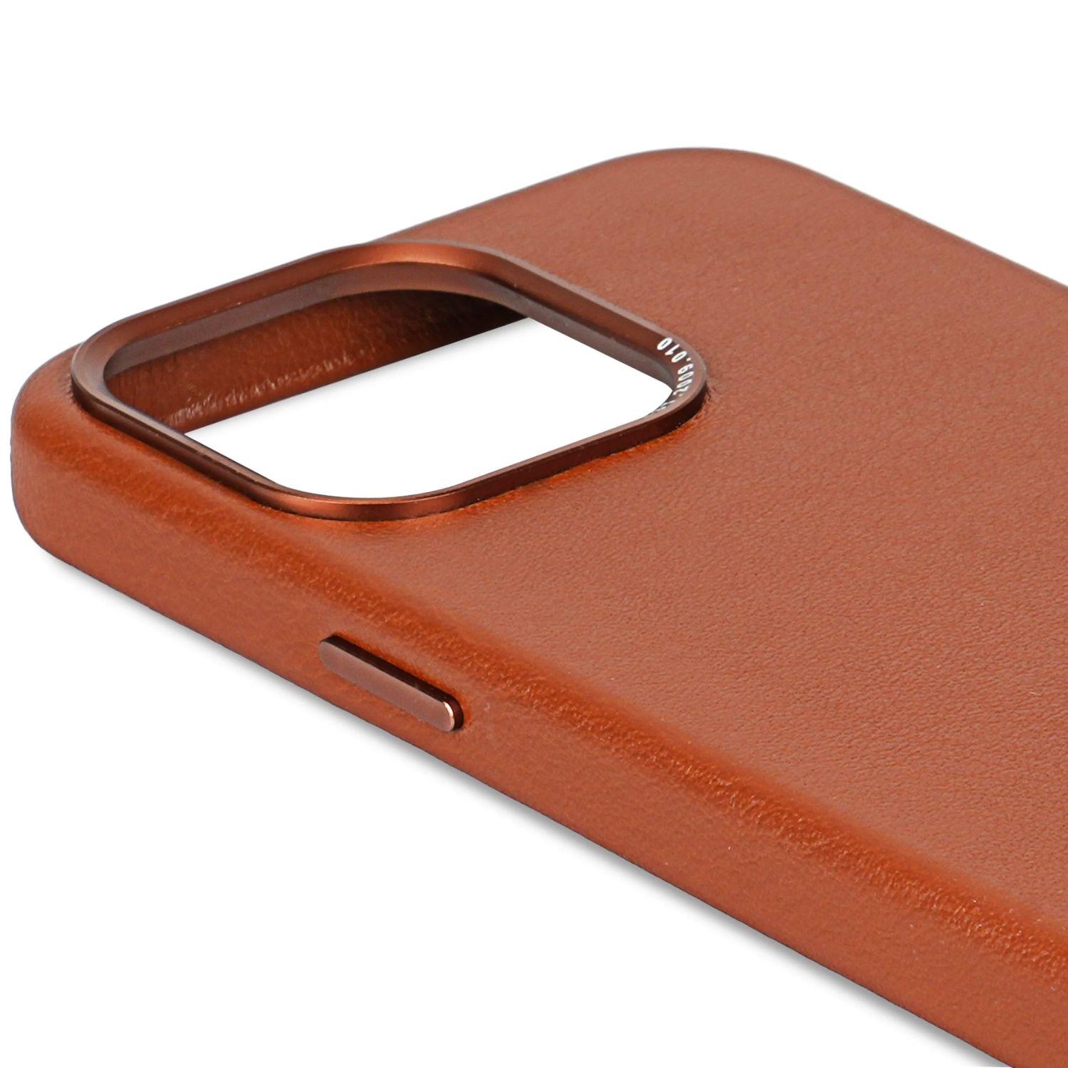 Funda cuero Backcover con MagSafe iPhone 15 Pro Decoded Café-2