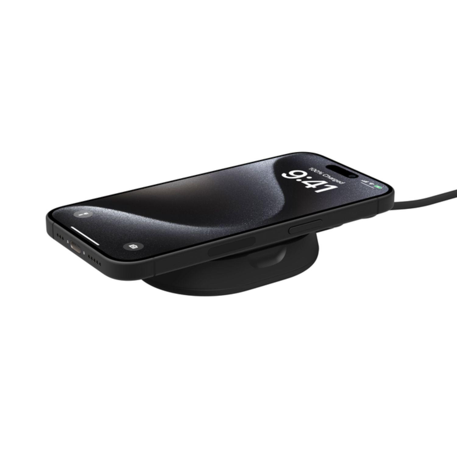 Base de carga 2 en 1 inalámbrica plegable Qi2 15 W Negra-3