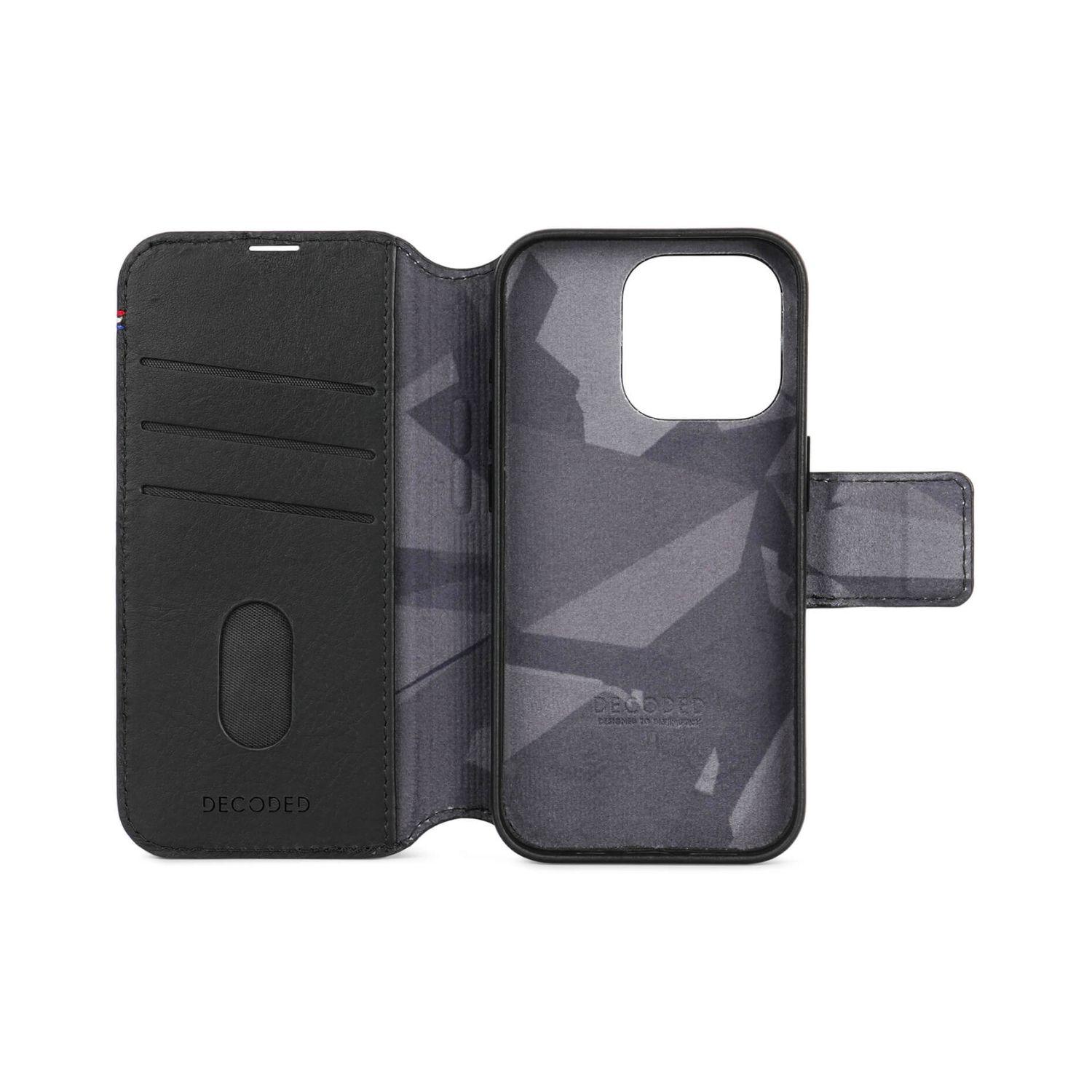 Funda cuero Wallet con MagSafe iPhone 15 Pro Decoded Negro-4
