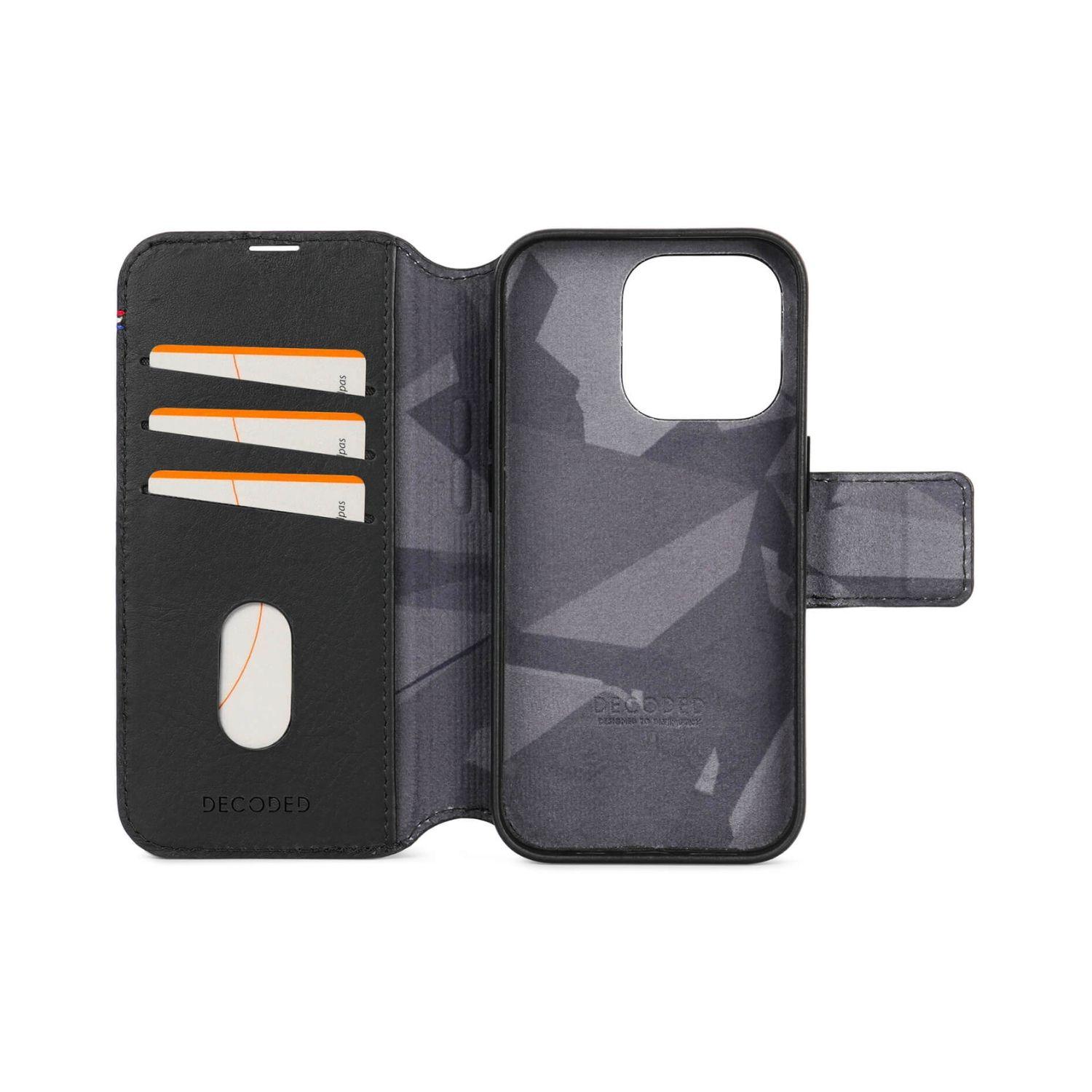 Funda cuero Wallet con MagSafe iPhone 15 Pro Decoded Negro-5