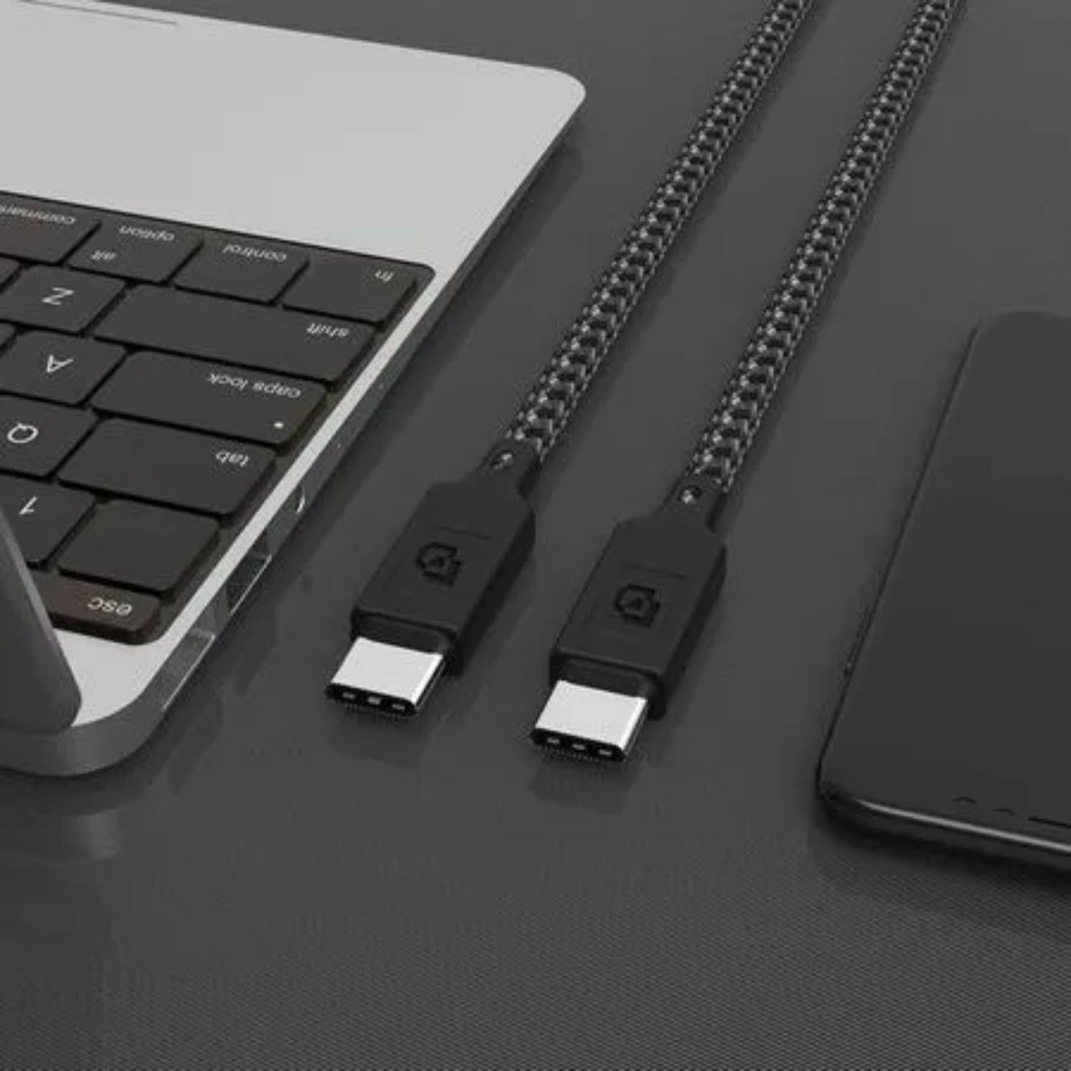 Cable USB-C a USB-C, USB 3.2, 1.5 Mt Rugged Dusted Negro-3