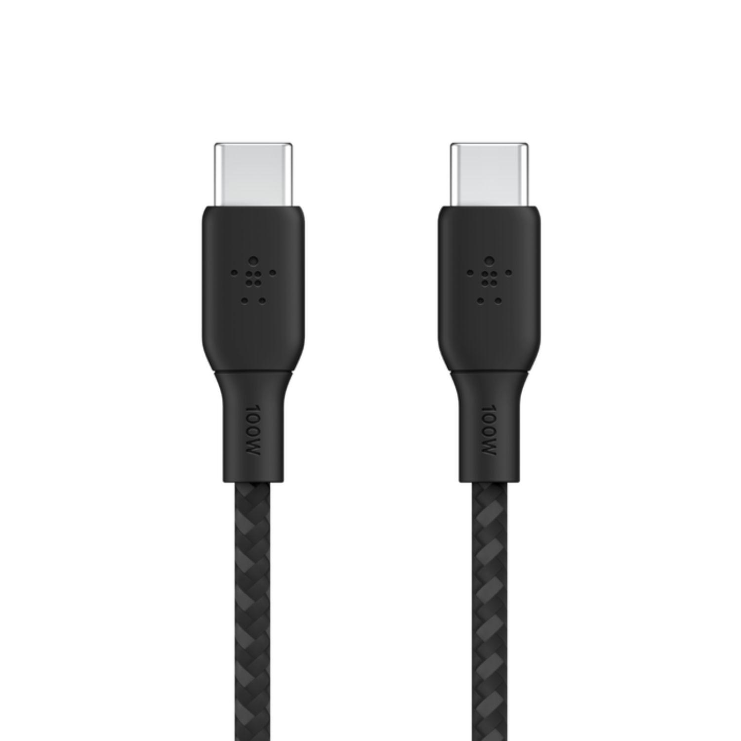 Cable Braided USB-C to USB-C Cable 2M Negro-0