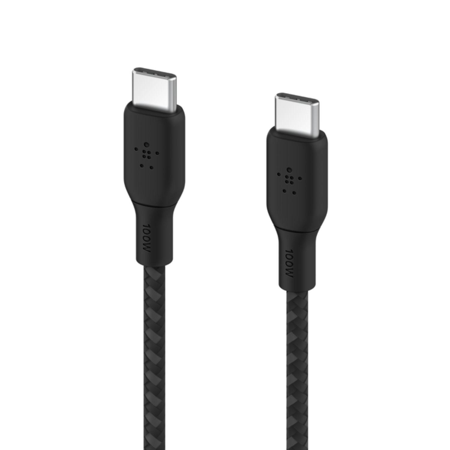 Cable Braided USB-C to USB-C Cable 2M Negro-1