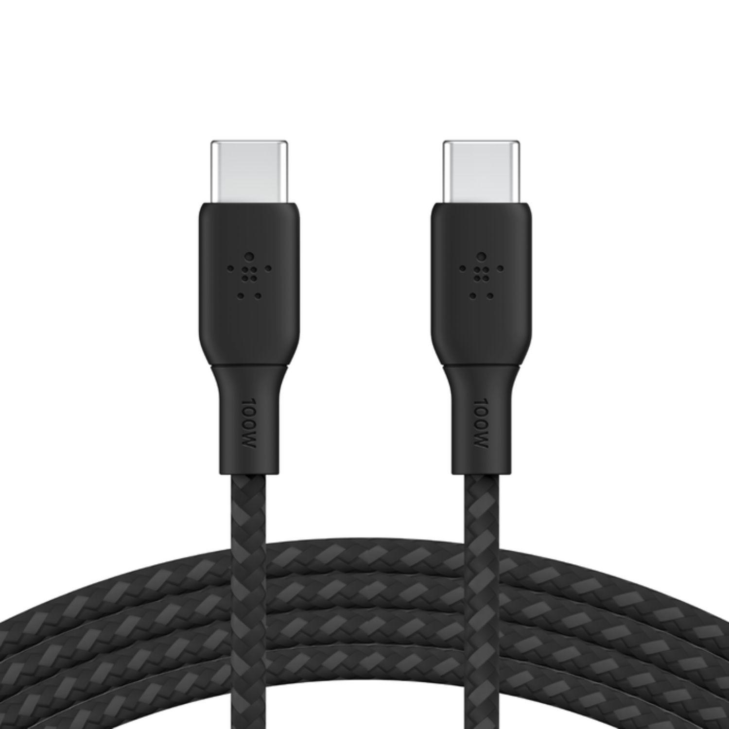 Cable Braided USB-C to USB-C Cable 2M Negro-2