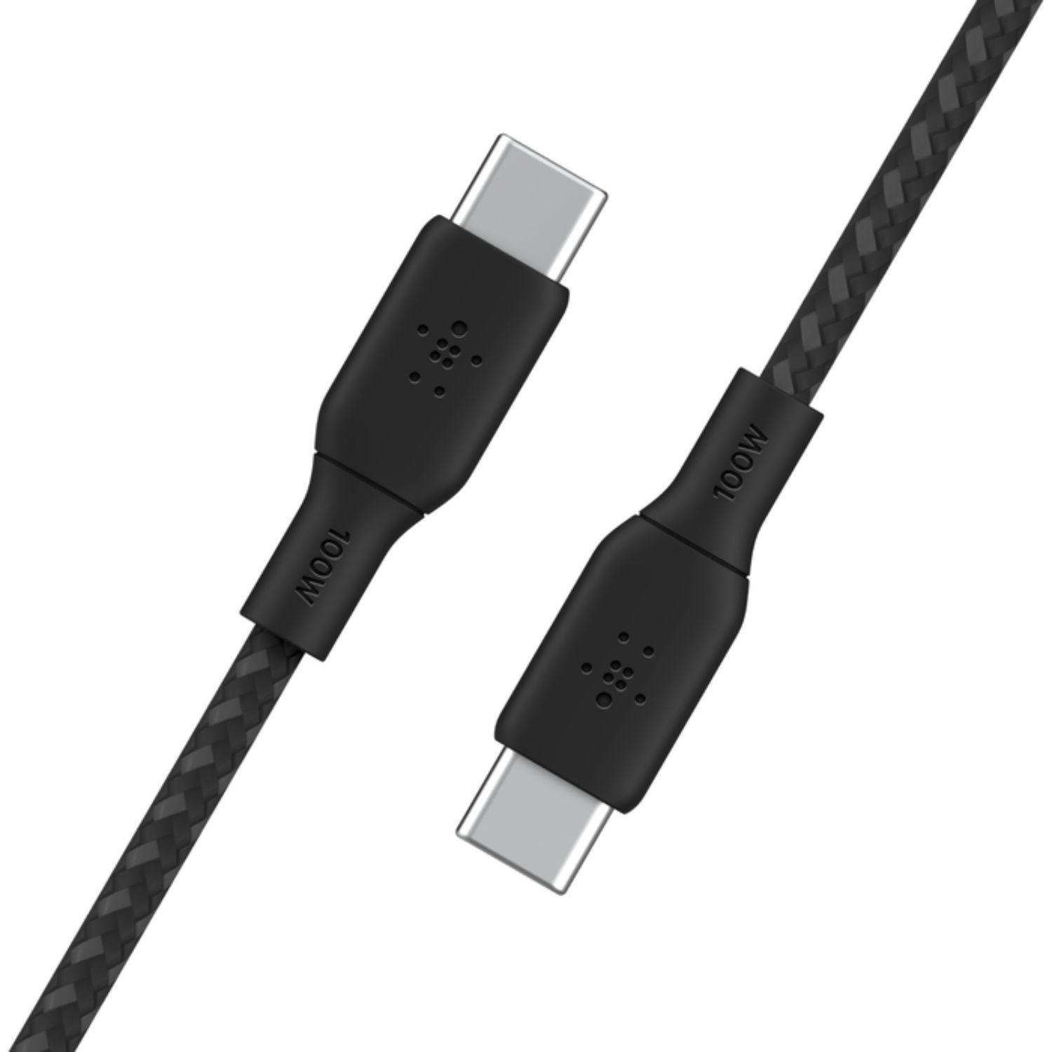 Cable Braided USB-C to USB-C Cable 2M Negro-3