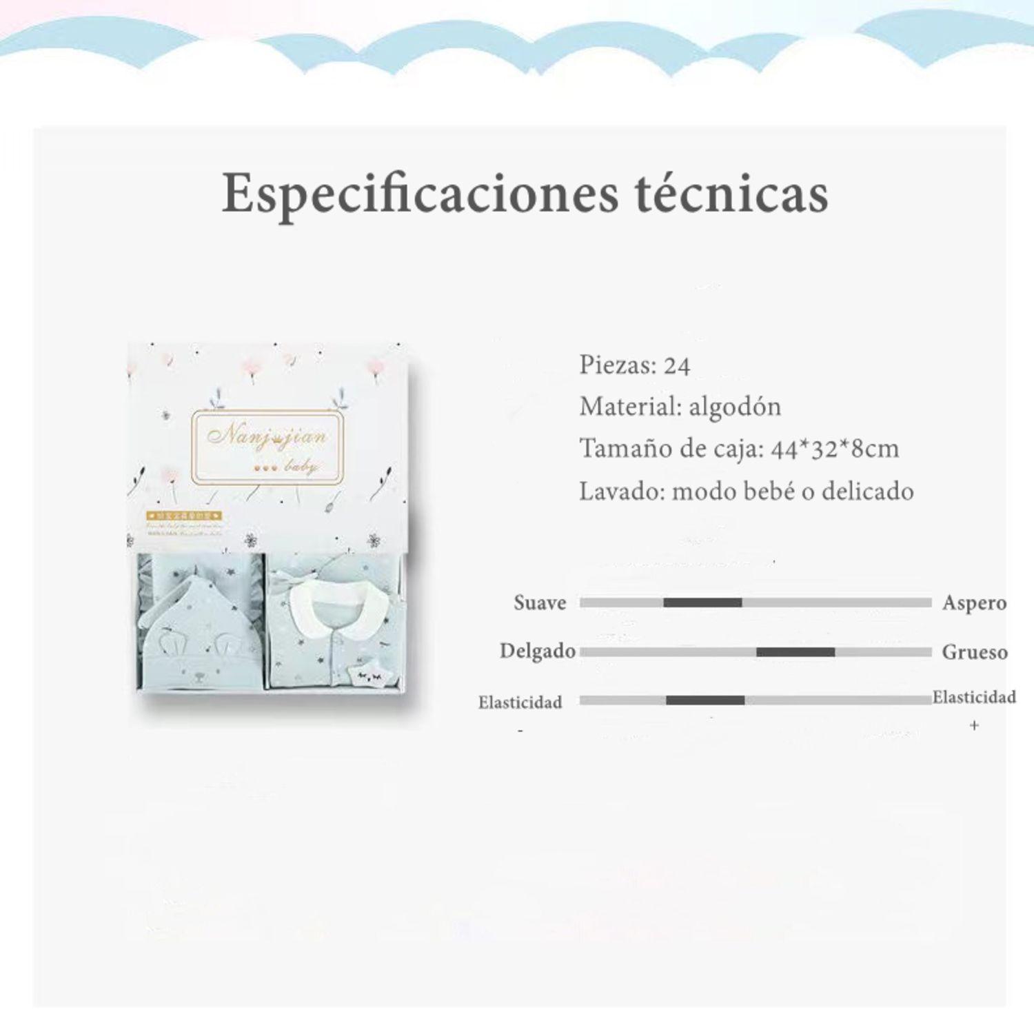 Pack Ajuar Bebé Ropa Algodón 24 Piezas Celeste Lubabycas-7