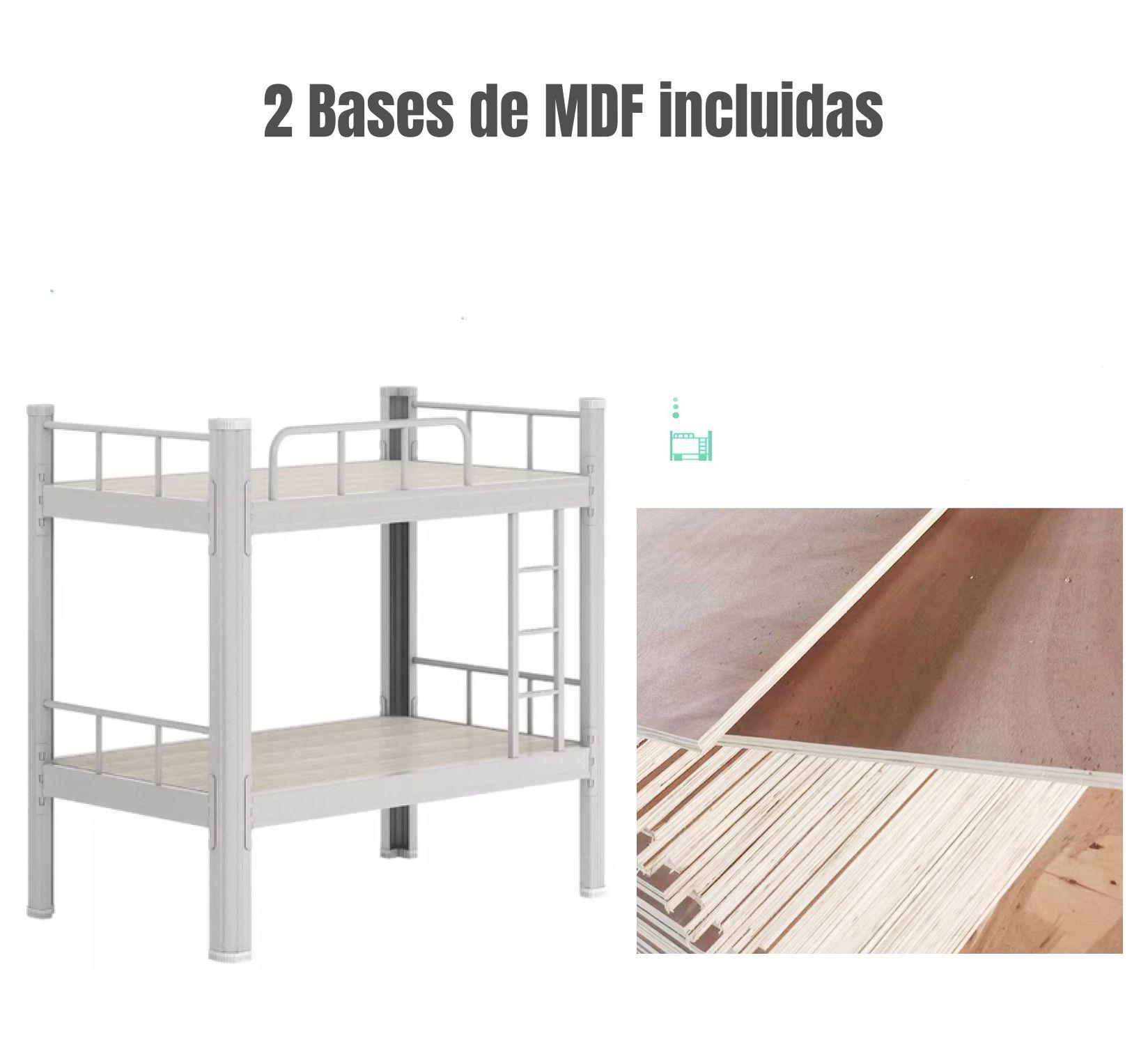 Camarote Metálico 1 Plaza 200x90x180cm Con Bases LuBabycas-5