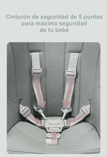 Silla De Comer Lubabycas Plegable Con Ruedas Gris-6