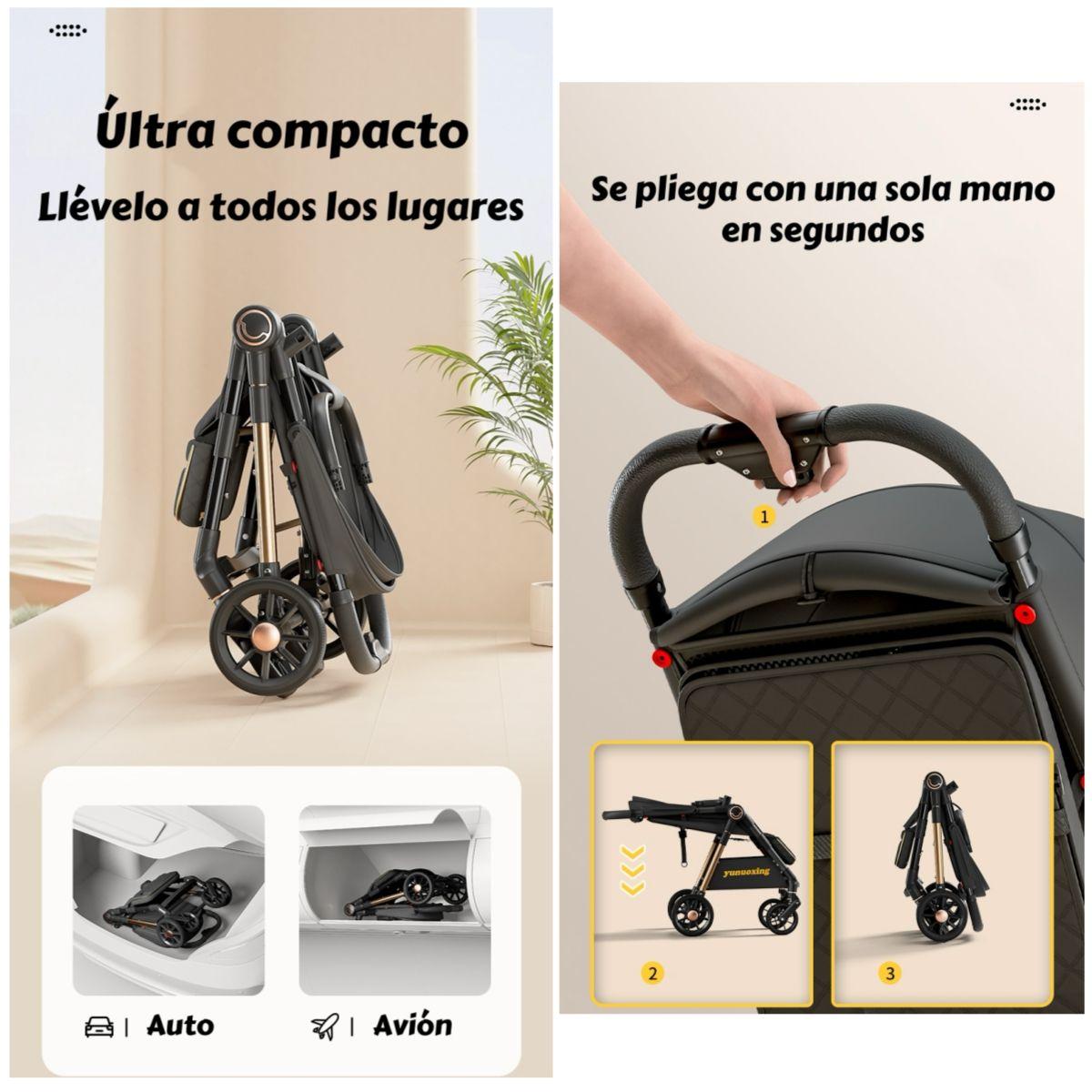 Coche De Paseo Últra Resistente 25kg Tek Negro LuBabycas-3